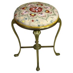 Vintage Brass Suzani Foot Stool
