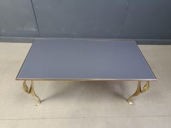 Vintage brass swan coffee table, 1970s