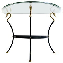Vintage brass swan console table in the manner of Maison Jansen, 1980s