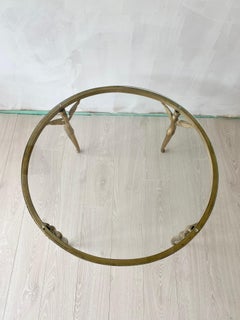 Vintage Brass Swan Round Coffee Table