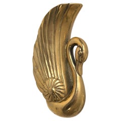 Vintage Brass Swan Wall Vase
