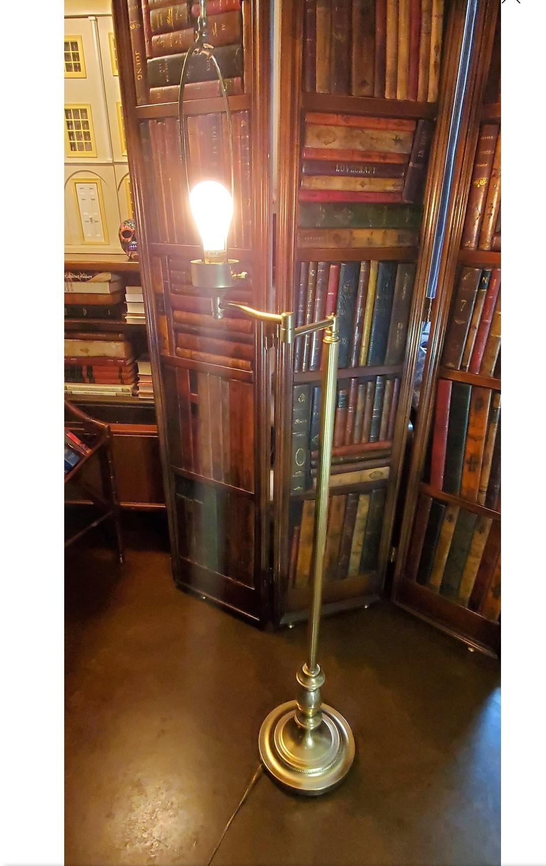 Vintage Brass Swing Arm Floor Lamp For Sale 6