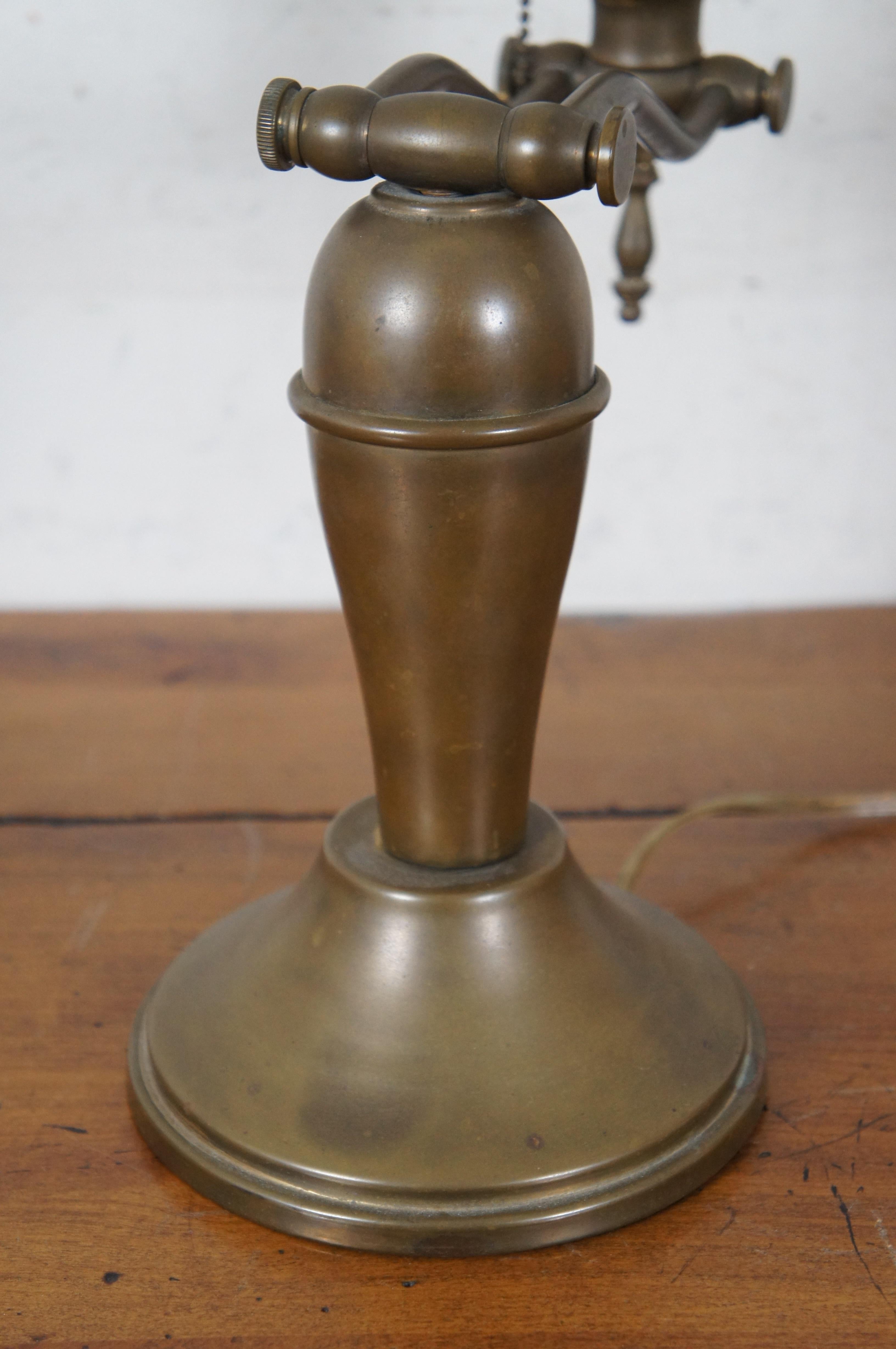 Vintage Brass Swing Arm La Mode Library Reading Bankers Desk Lamp Hubbell 1