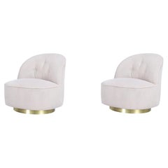 Sillones giratorios de latón vintage