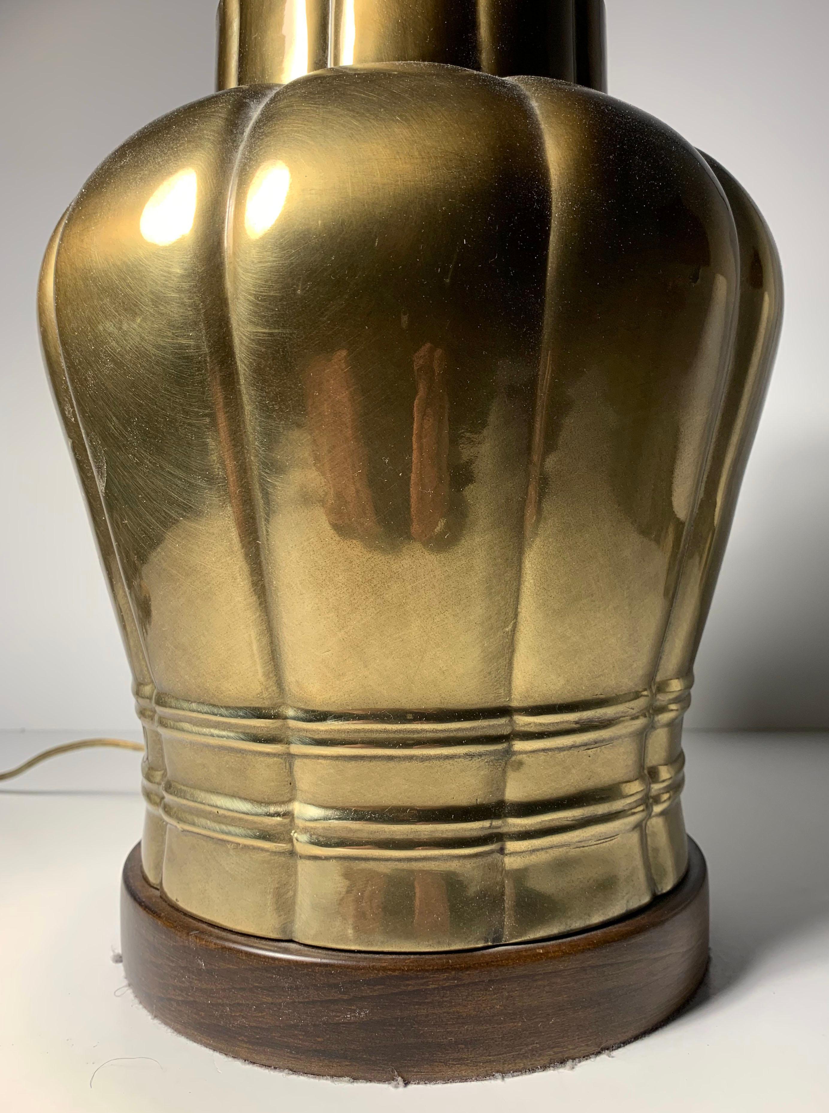 Pair of Vintage Brass Table Lamps by Frederick Cooper In Good Condition For Sale In Chicago, IL