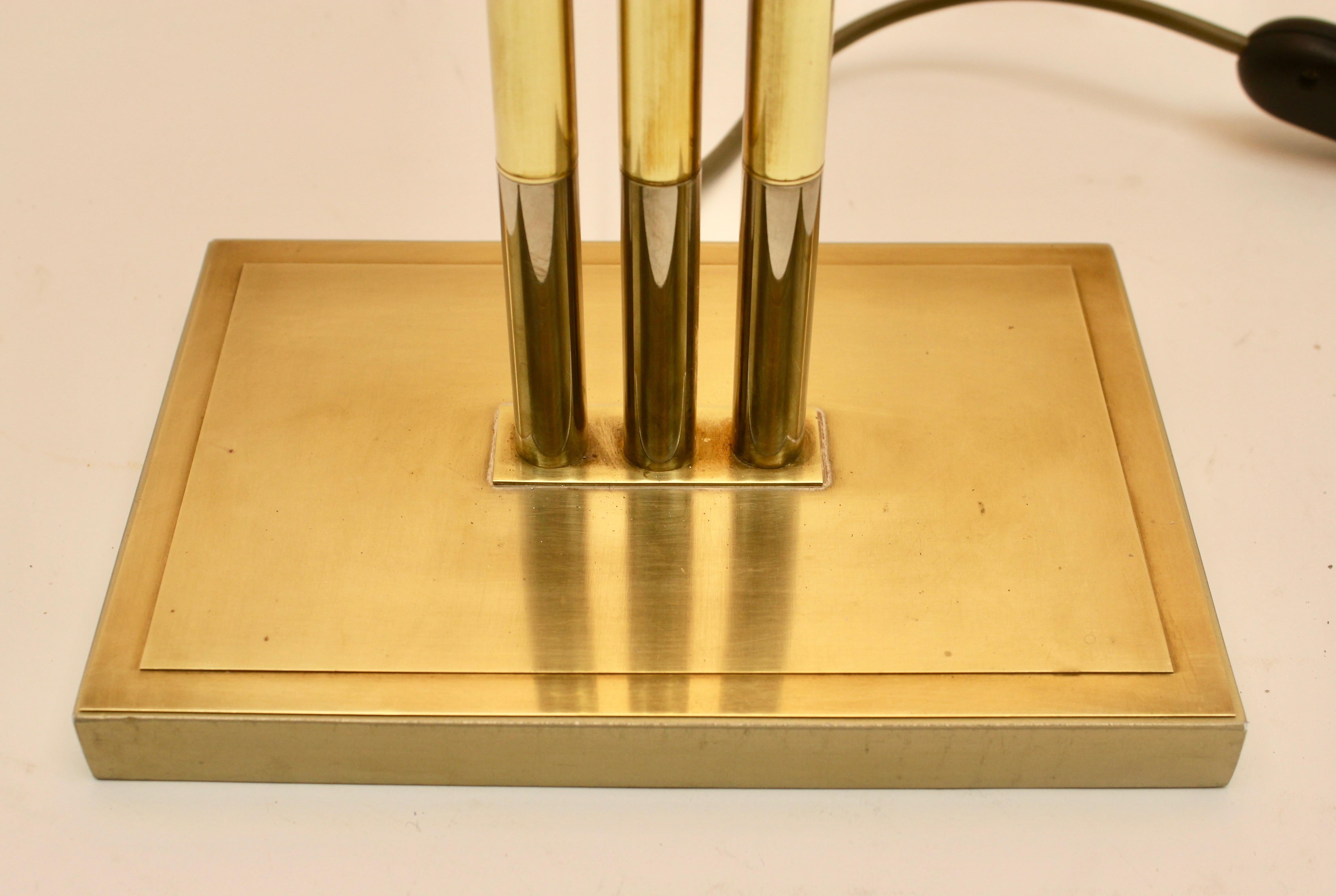 Vintage Brass Table Lamp by Willy Rizzo for De Knudt, 'Numbered 3784', 1970s In Good Condition In Verviers, BE