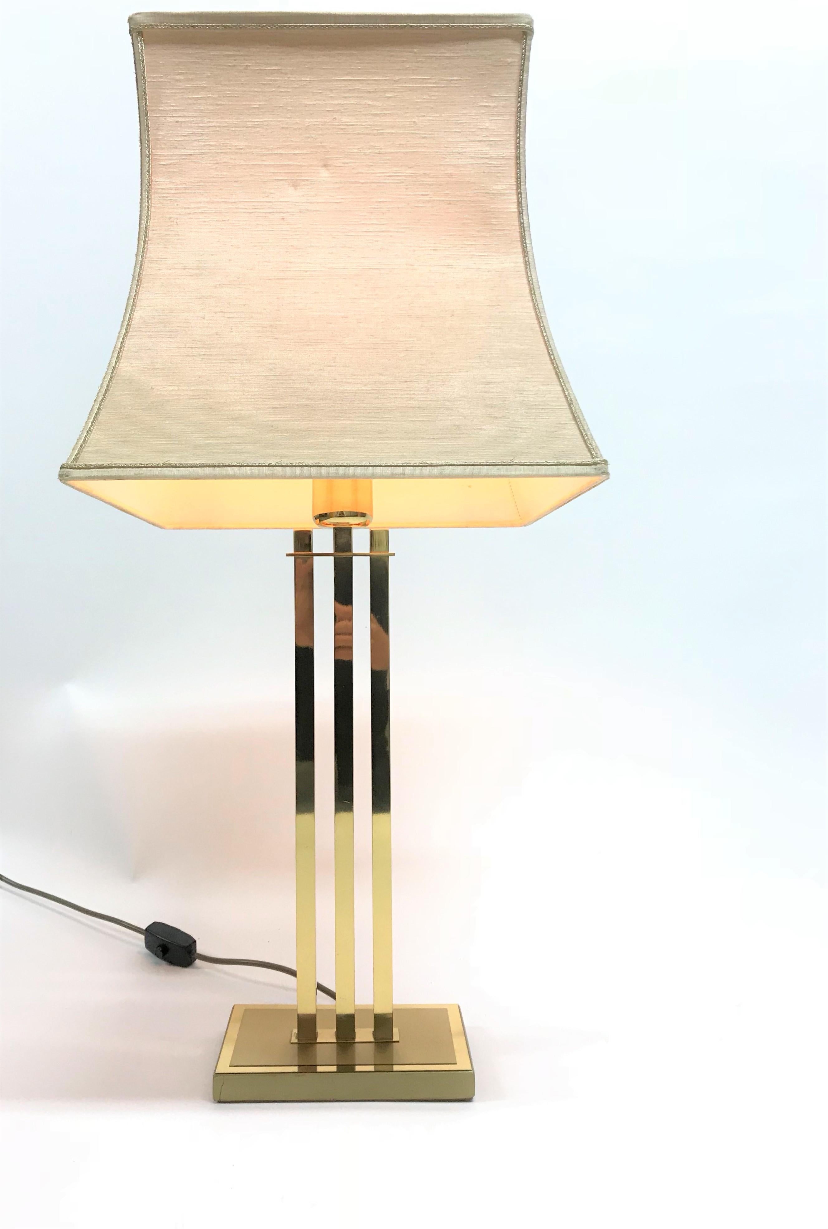 Vintage Brass Table Lamp by Willy Rizzo for Deknudt, 1970s 4
