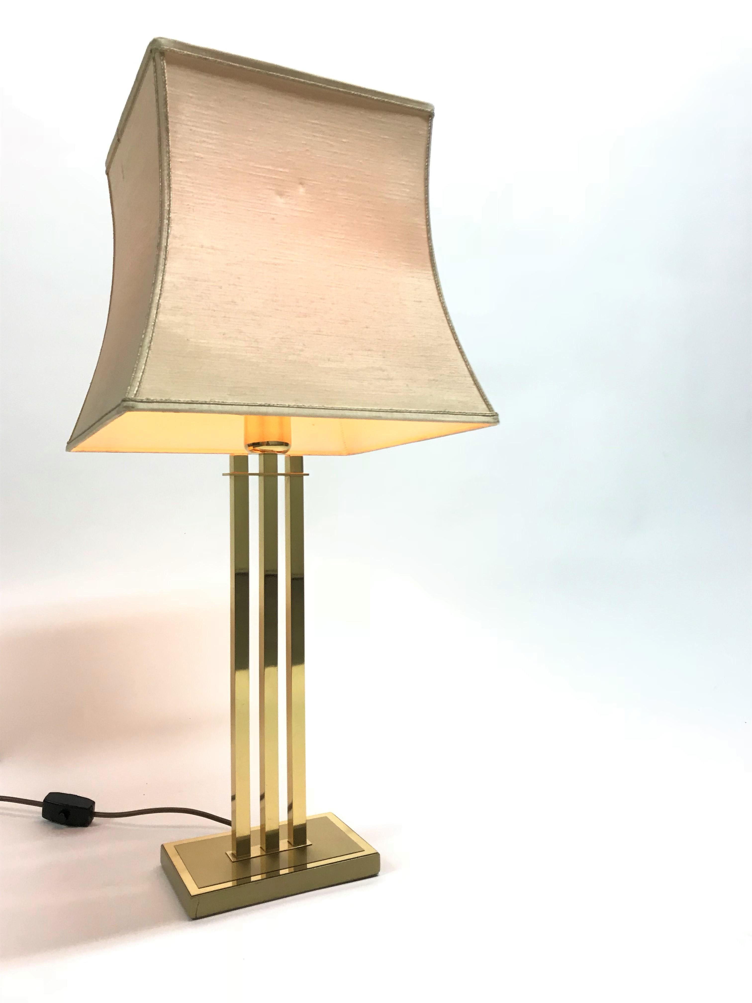 Vintage Brass Table Lamp by Willy Rizzo for Deknudt, 1970s 5