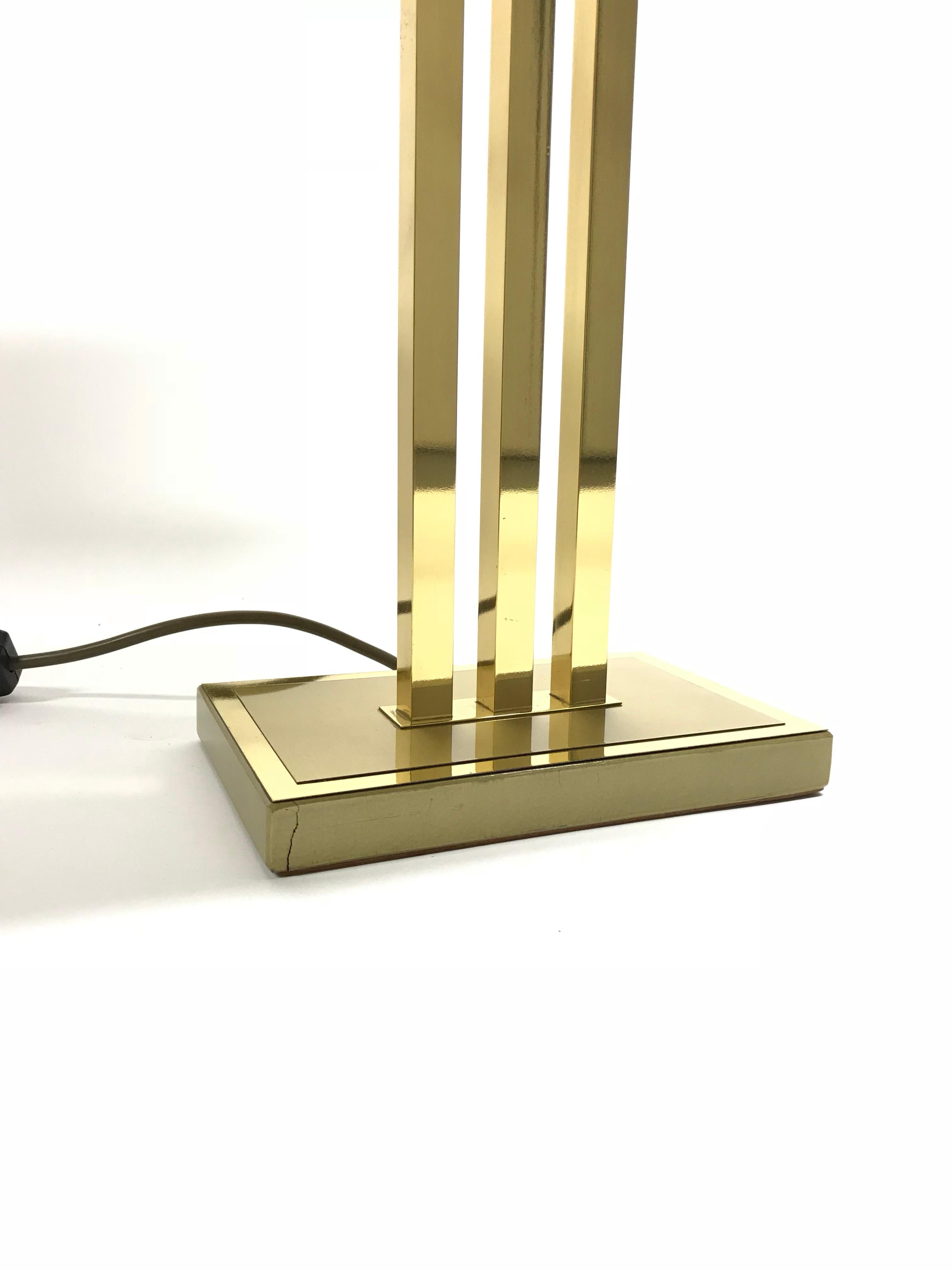 Vintage Brass Table Lamp by Willy Rizzo for Deknudt, 1970s In Excellent Condition In HEVERLEE, BE