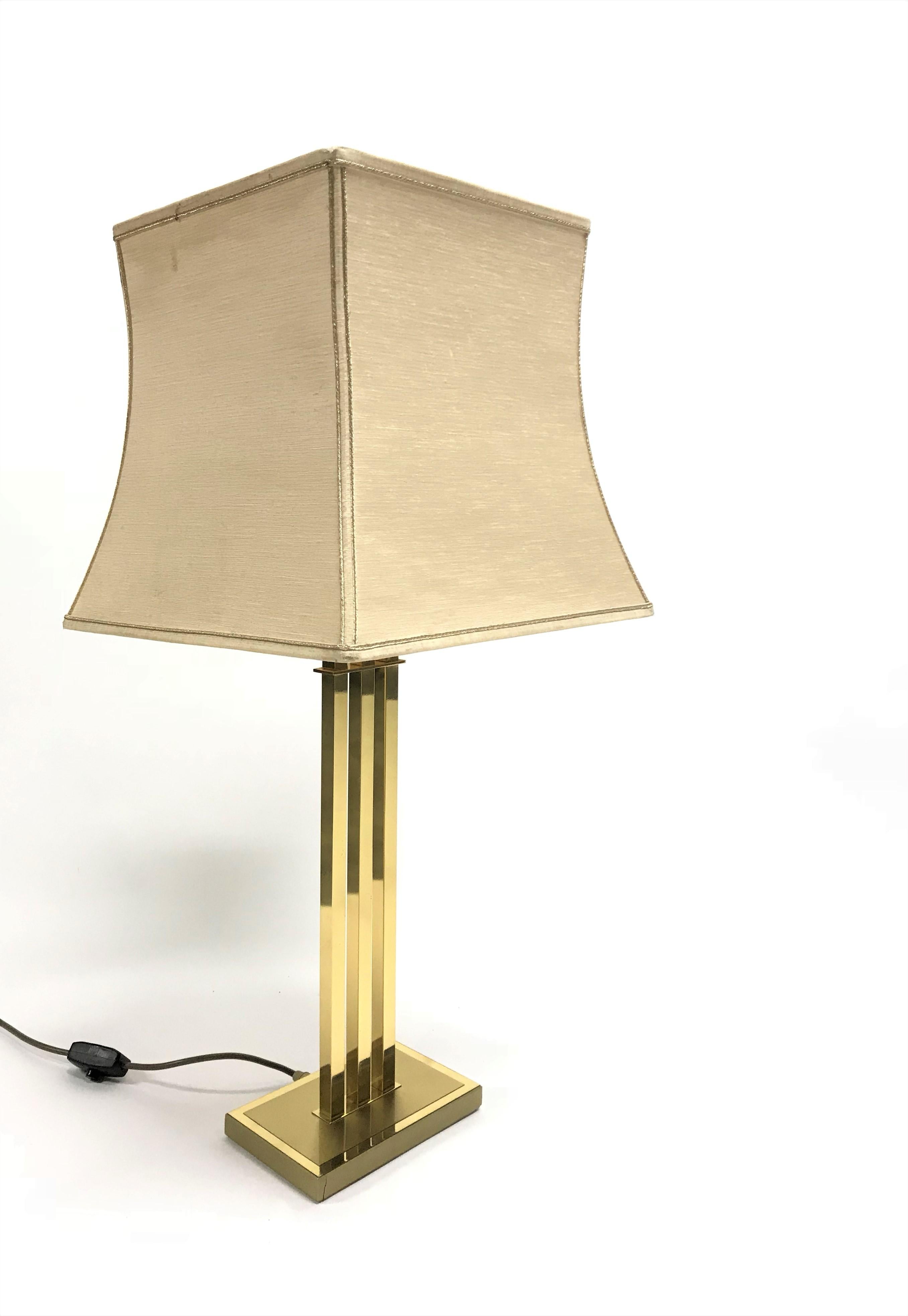 Late 20th Century Vintage Brass Table Lamp by Willy Rizzo for Deknudt, 1970s