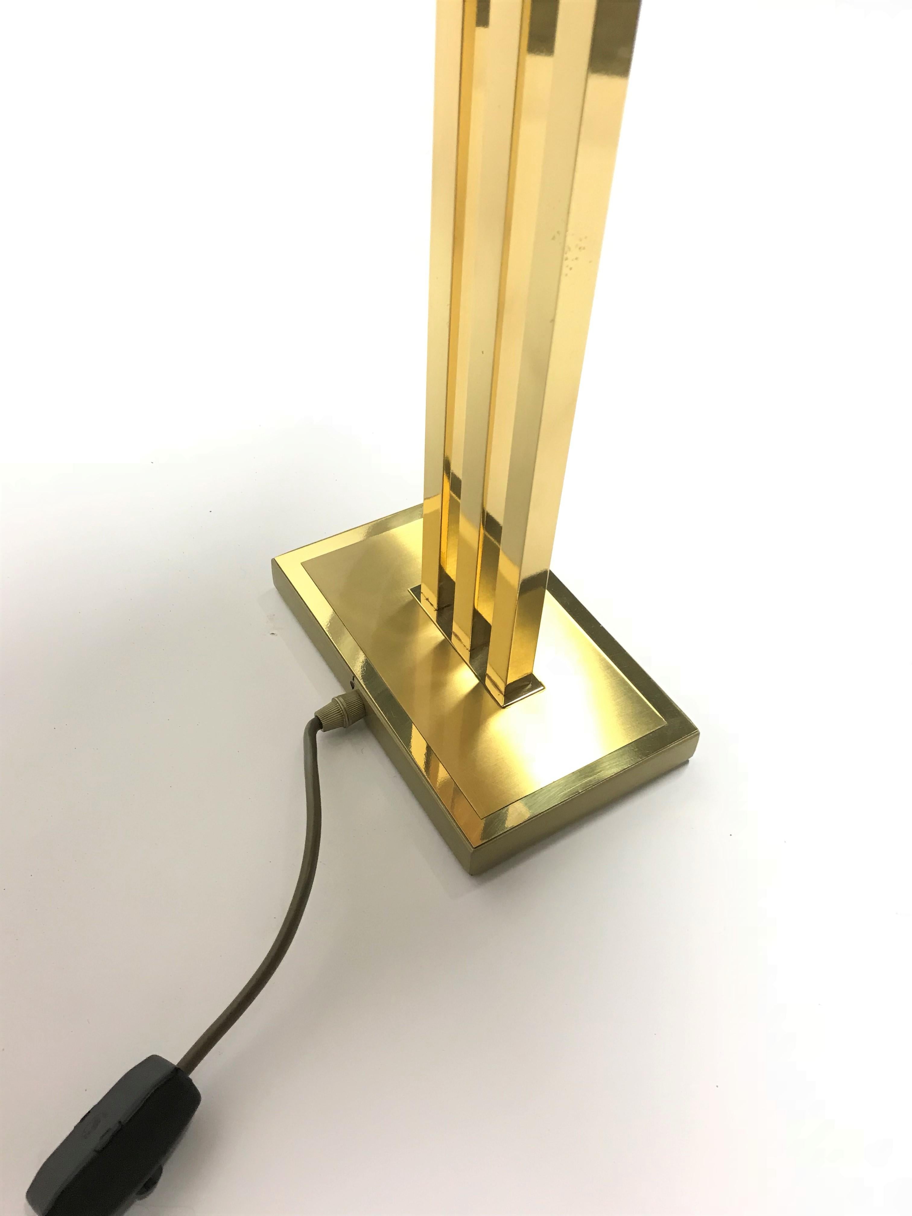 Vintage Brass Table Lamp by Willy Rizzo for Deknudt, 1970s 2