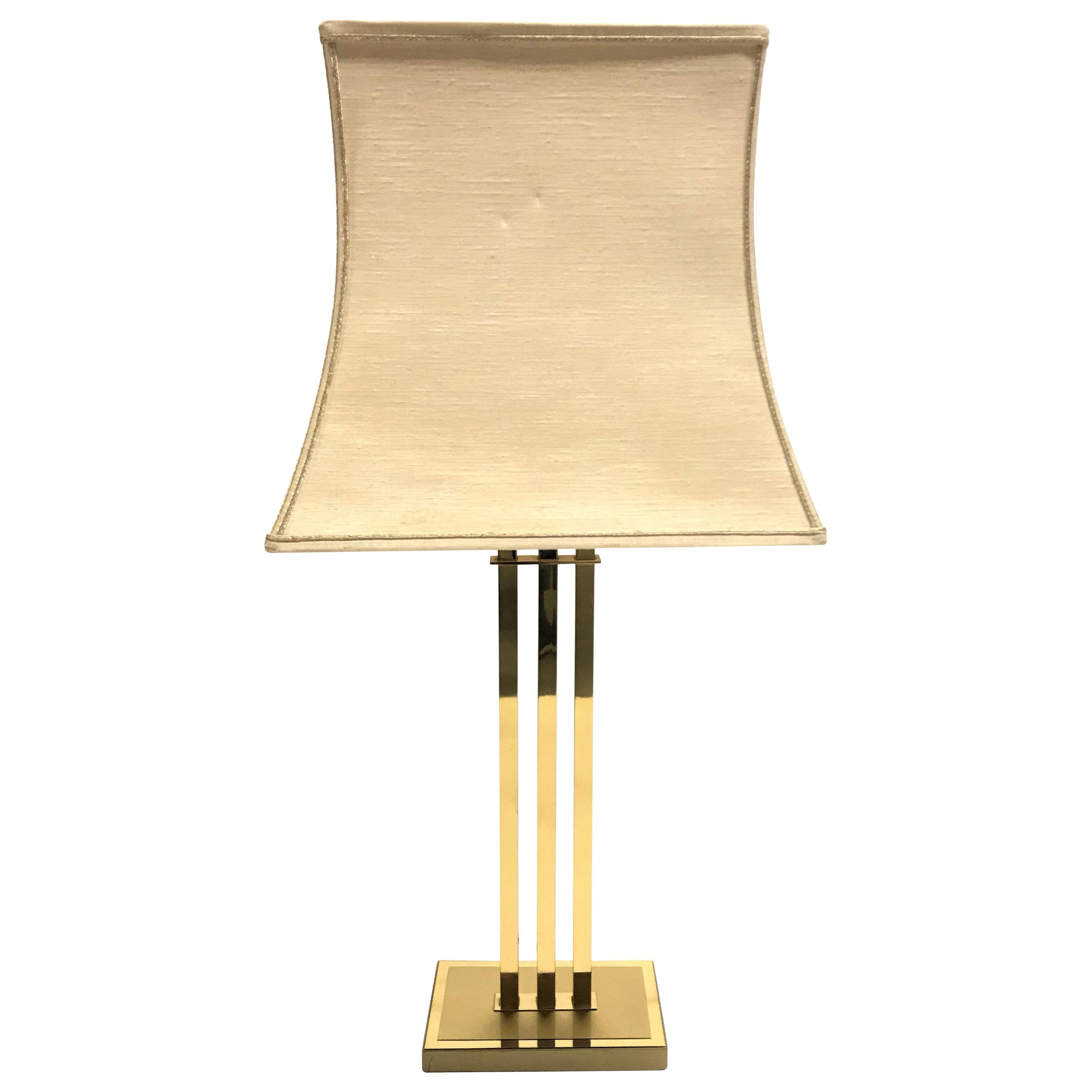 Vintage Brass Table Lamp by Willy Rizzo for Deknudt, 1970s