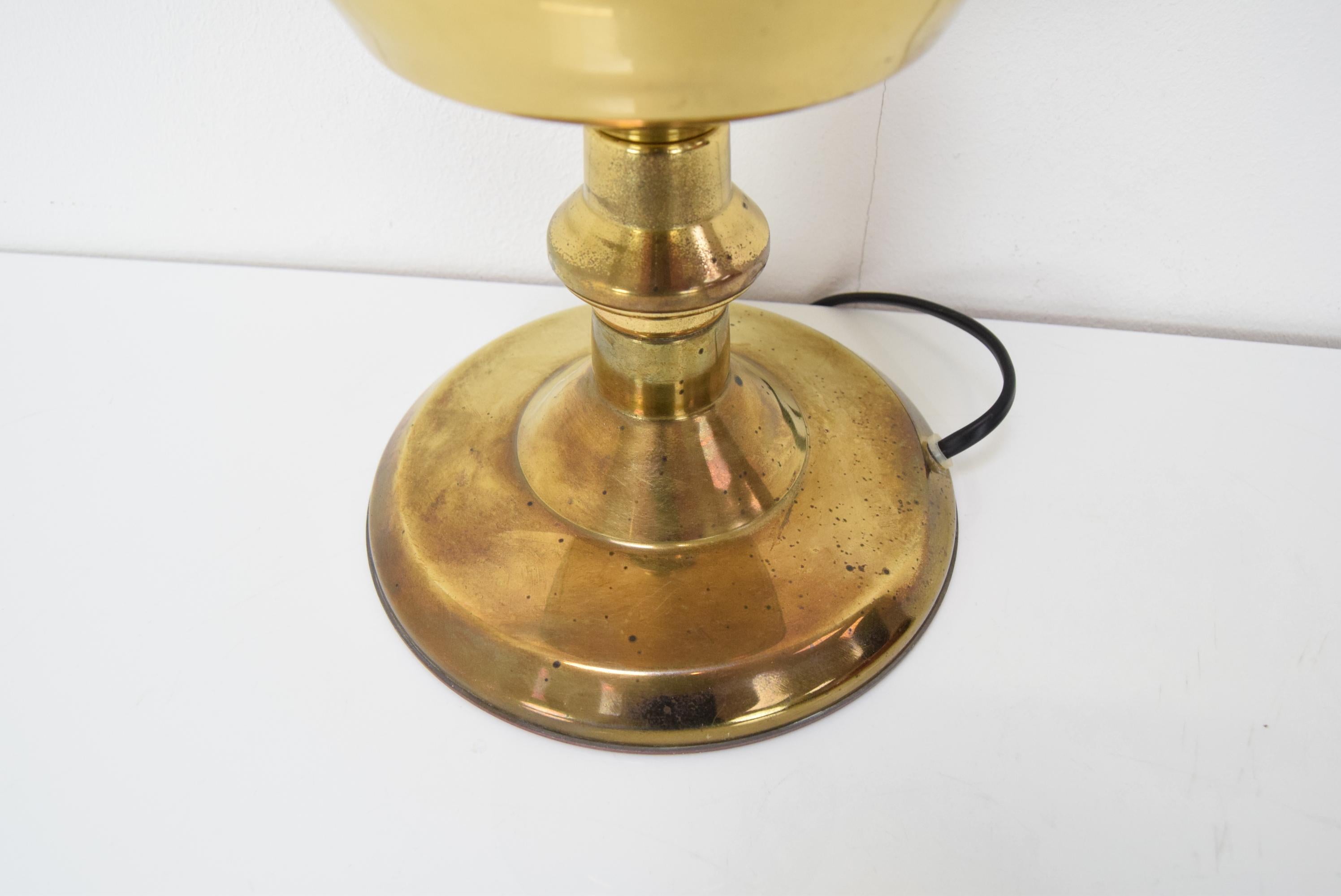 Vintage Brass Table Lamp, Czechoslovakia, 1950's.  For Sale 3