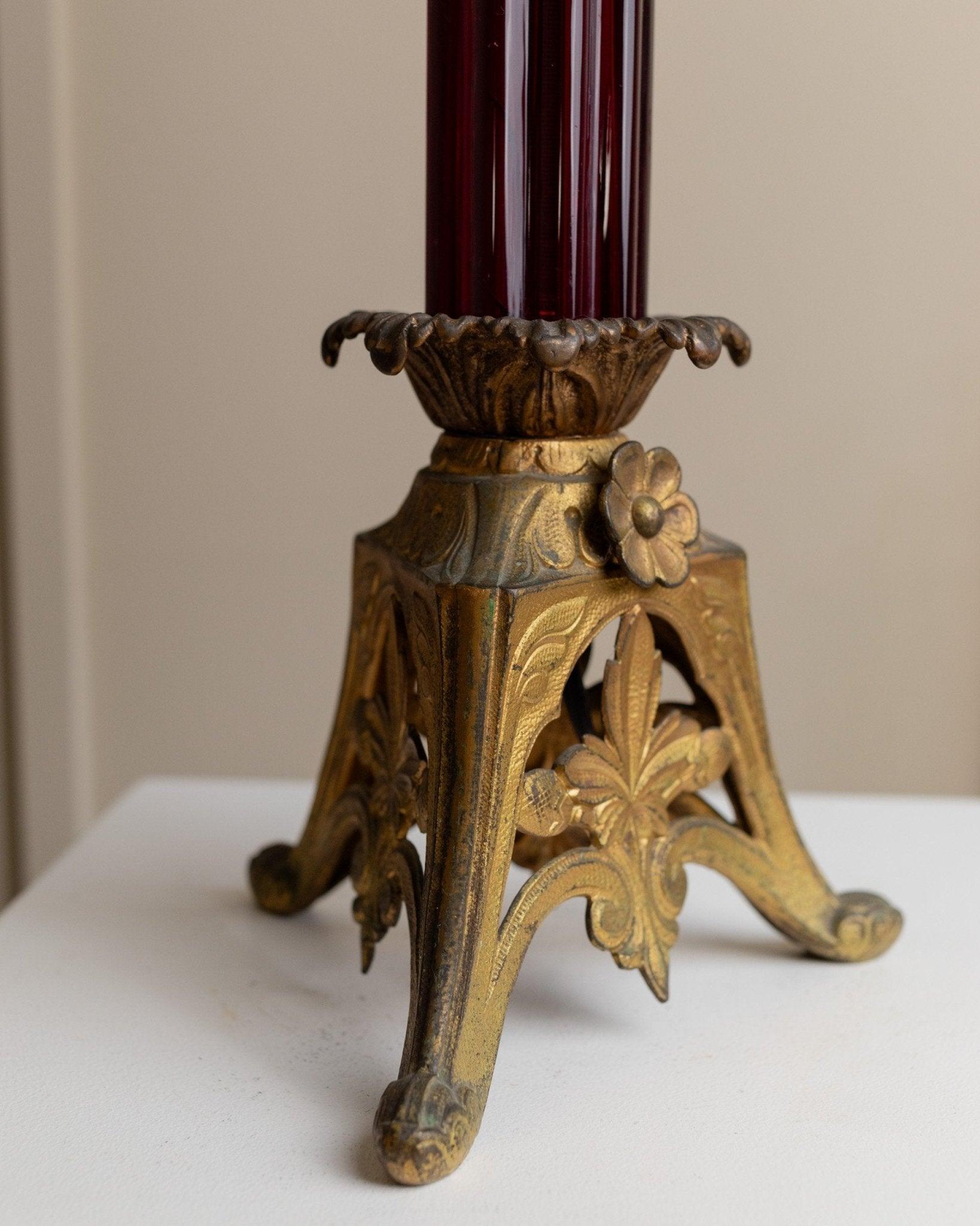 Lámpara de mesa vintage de latón estilo Hollywood Regency, 1910 Estadounidense en venta