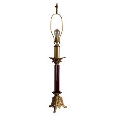 Lampe de table vintage en laiton, style Hollywood Regency, 1910