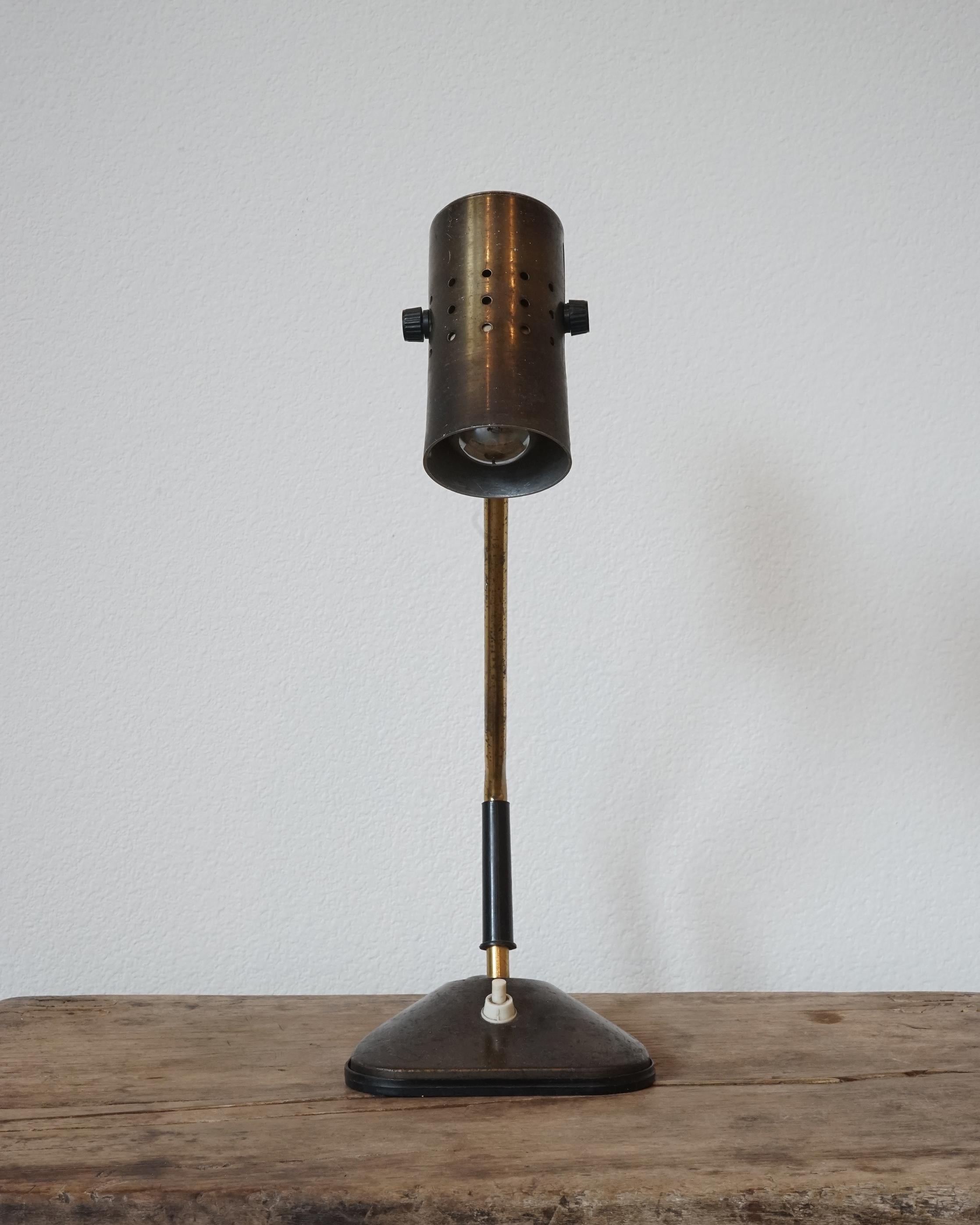 Vintage Brass Table Lamp, Italy, Mid Century, 1950's 1