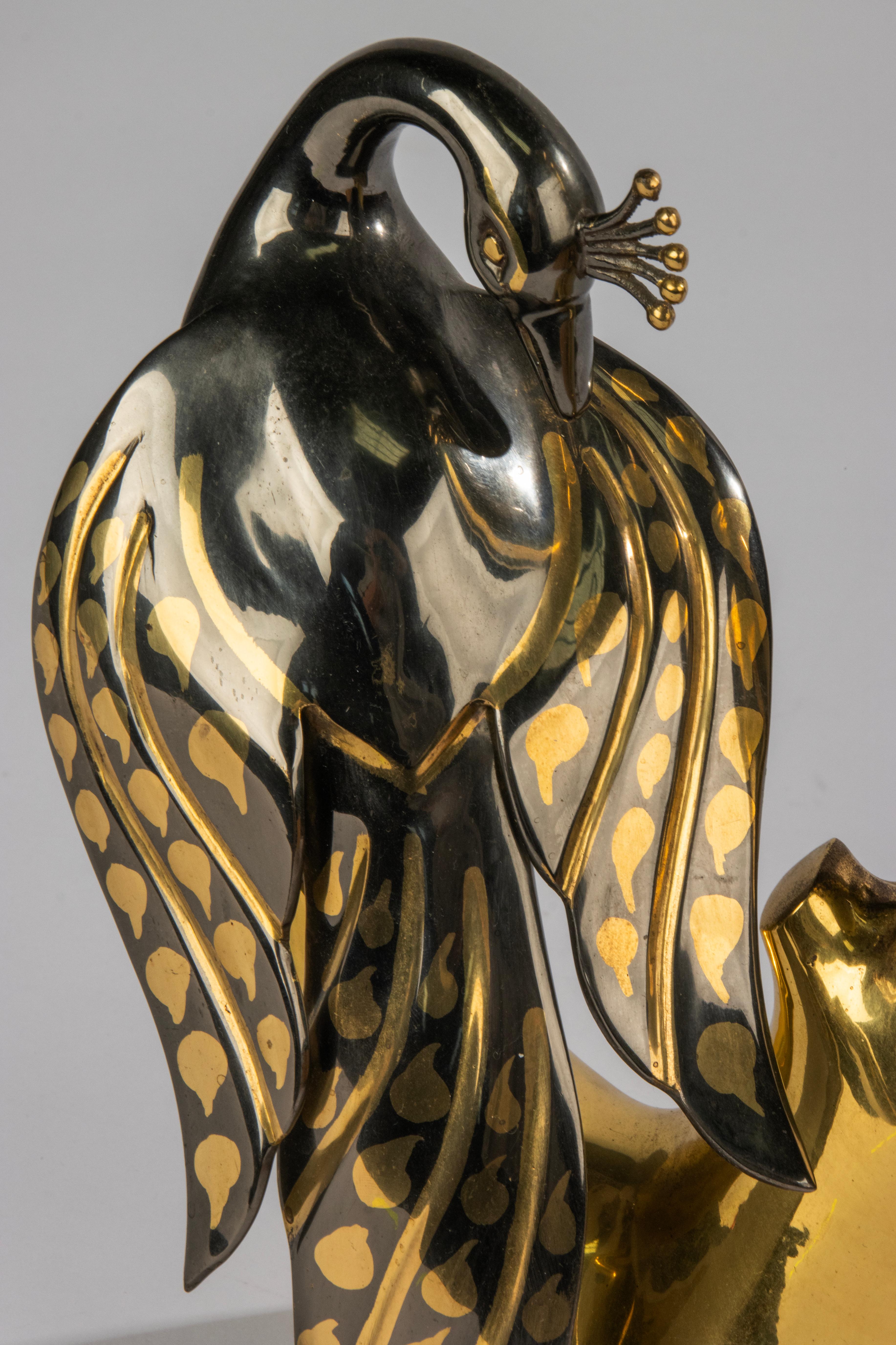 Vintage Brass Table Lamp - Peacock - Willy Daro - Hollywood Regency 9