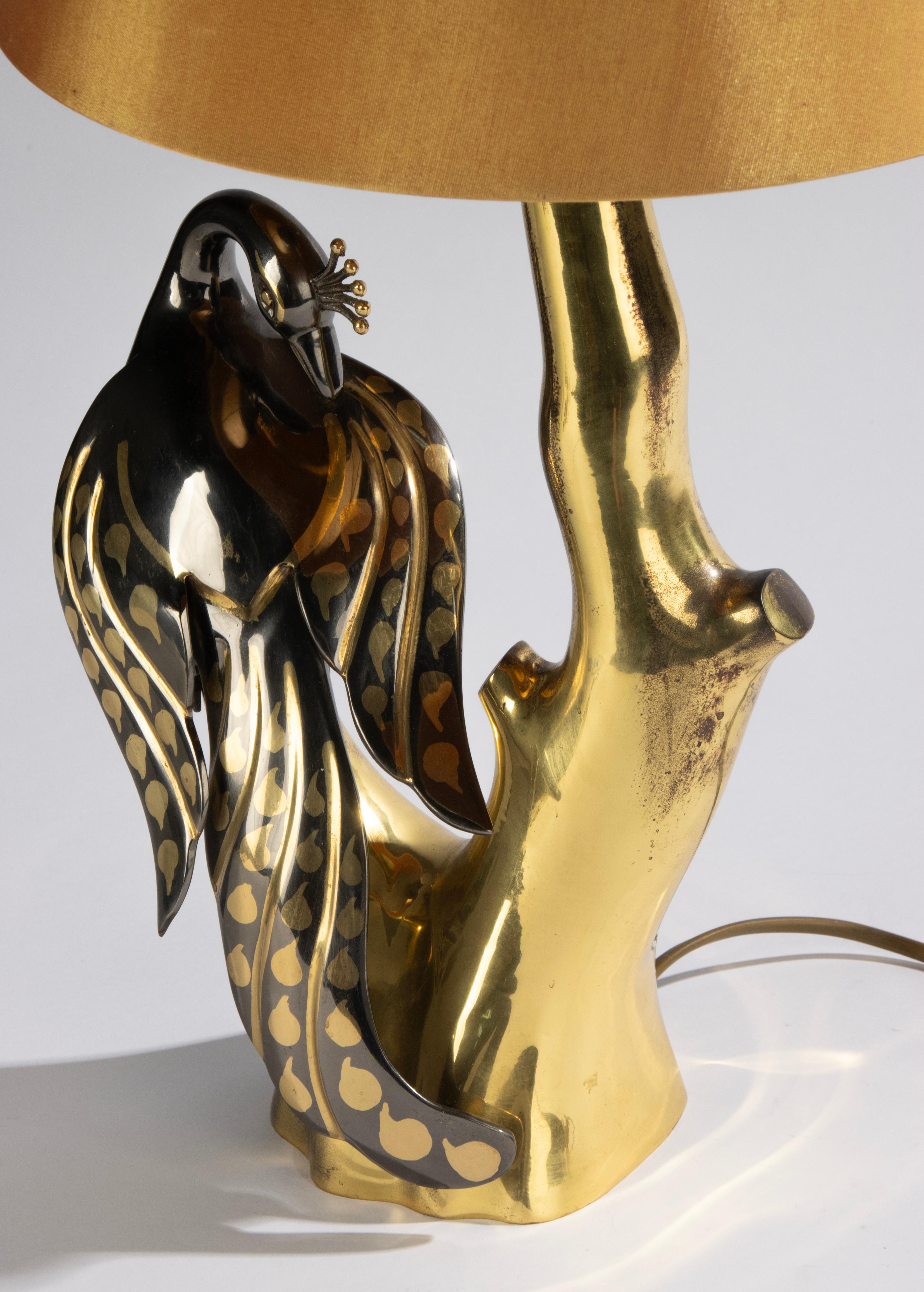 Vintage Brass Table Lamp - Peacock - Willy Daro - Hollywood Regency 3