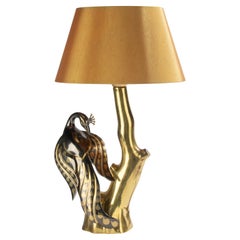 Vintage Brass Table Lamp - Peacock - Willy Daro - Hollywood Regency