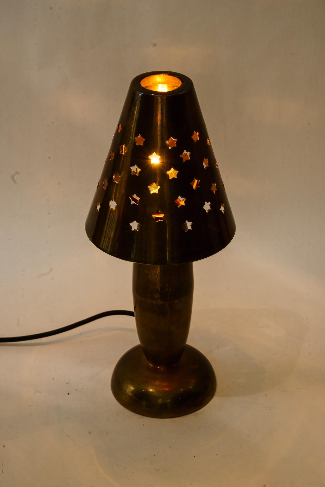 Vintage Messing Tischlampe Wien um 1960s im Angebot 3