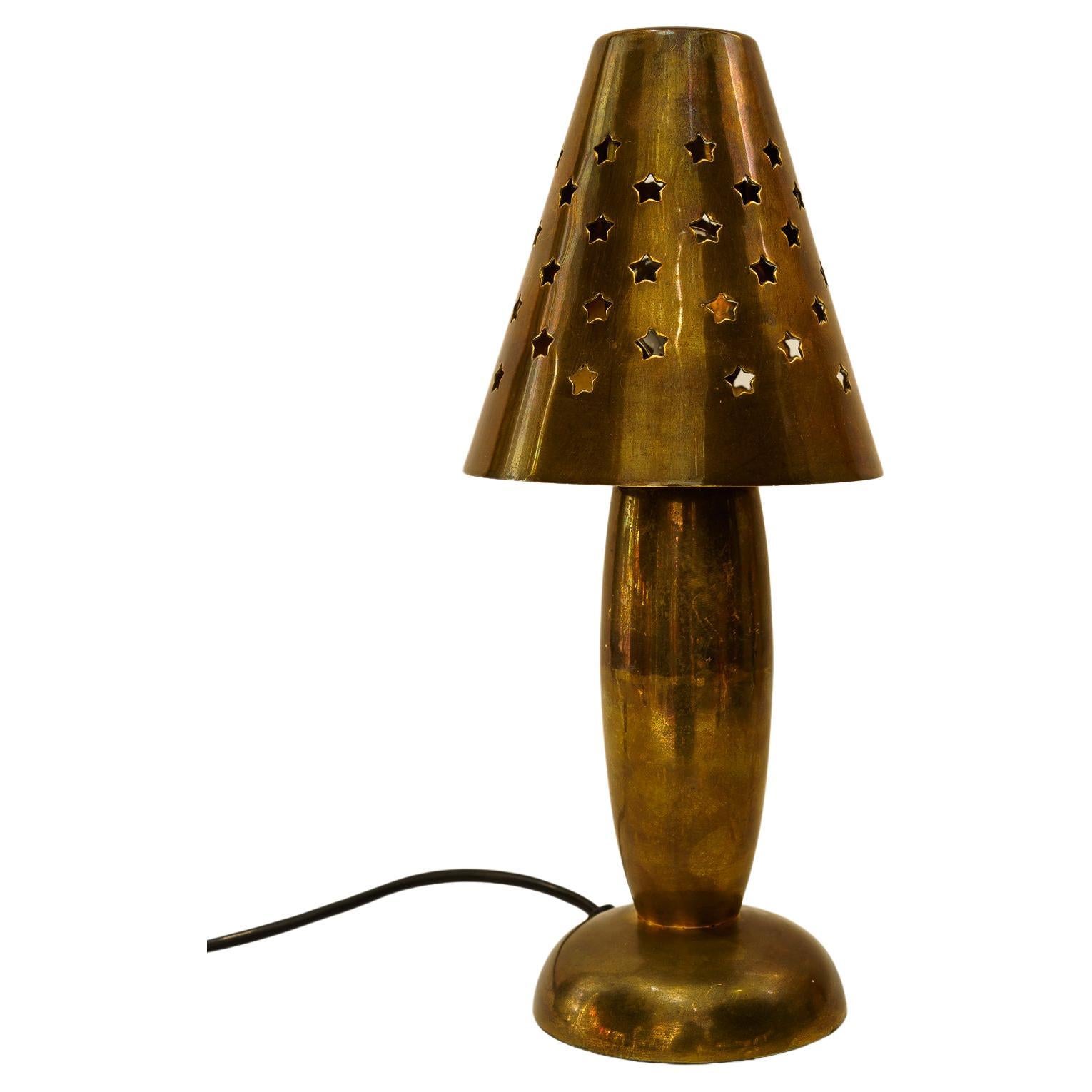 Vintage brass table lamp vienna around 1960s For Sale