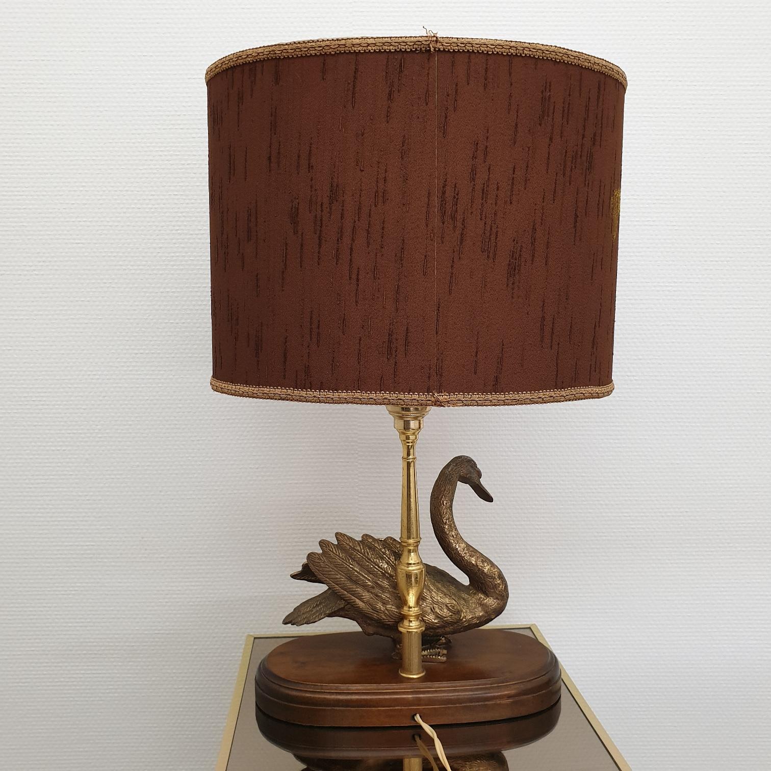Vintage Brass Table Lamp with Brass Duck, 1960s For Sale 2
