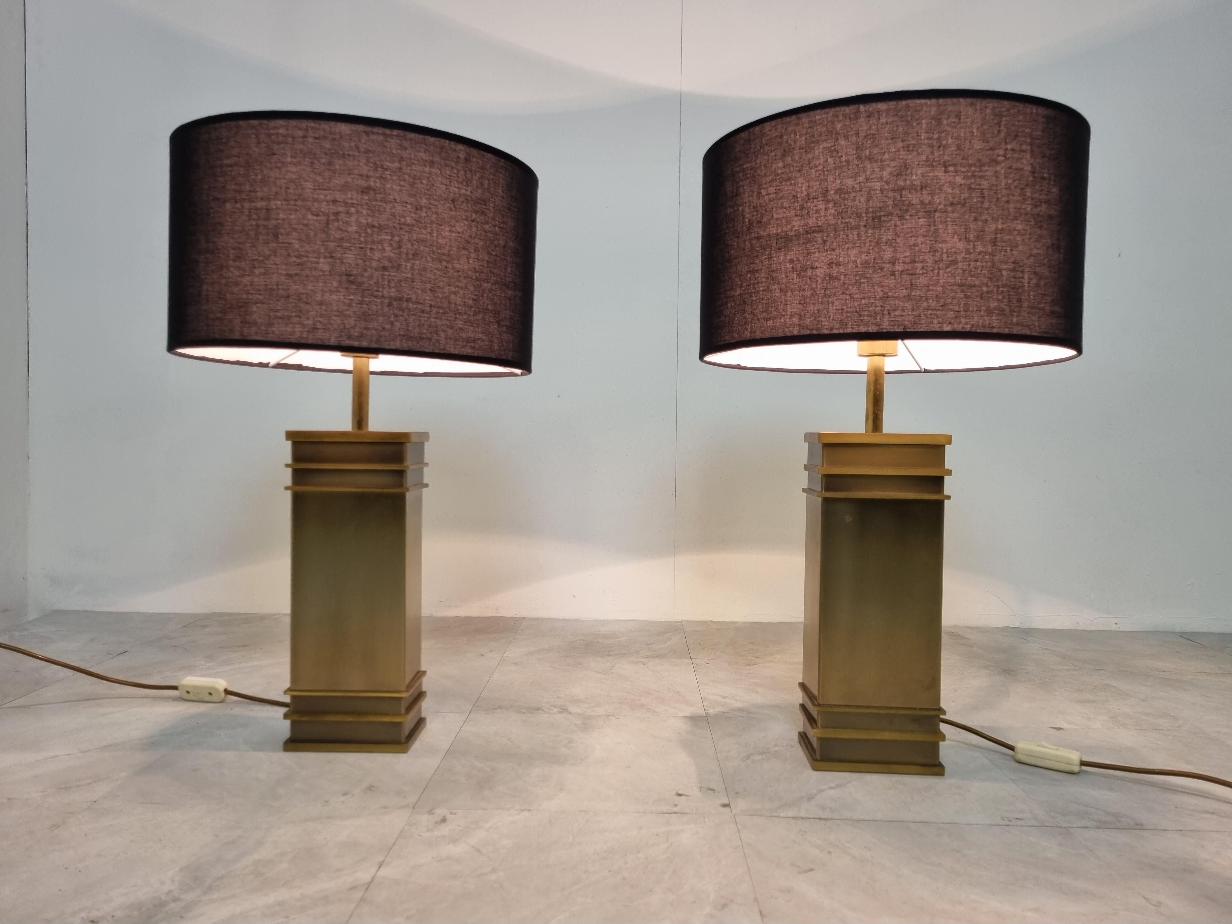 Hollywood Regency Vintage Brass Table Lamps by Belgochrom, 1970s