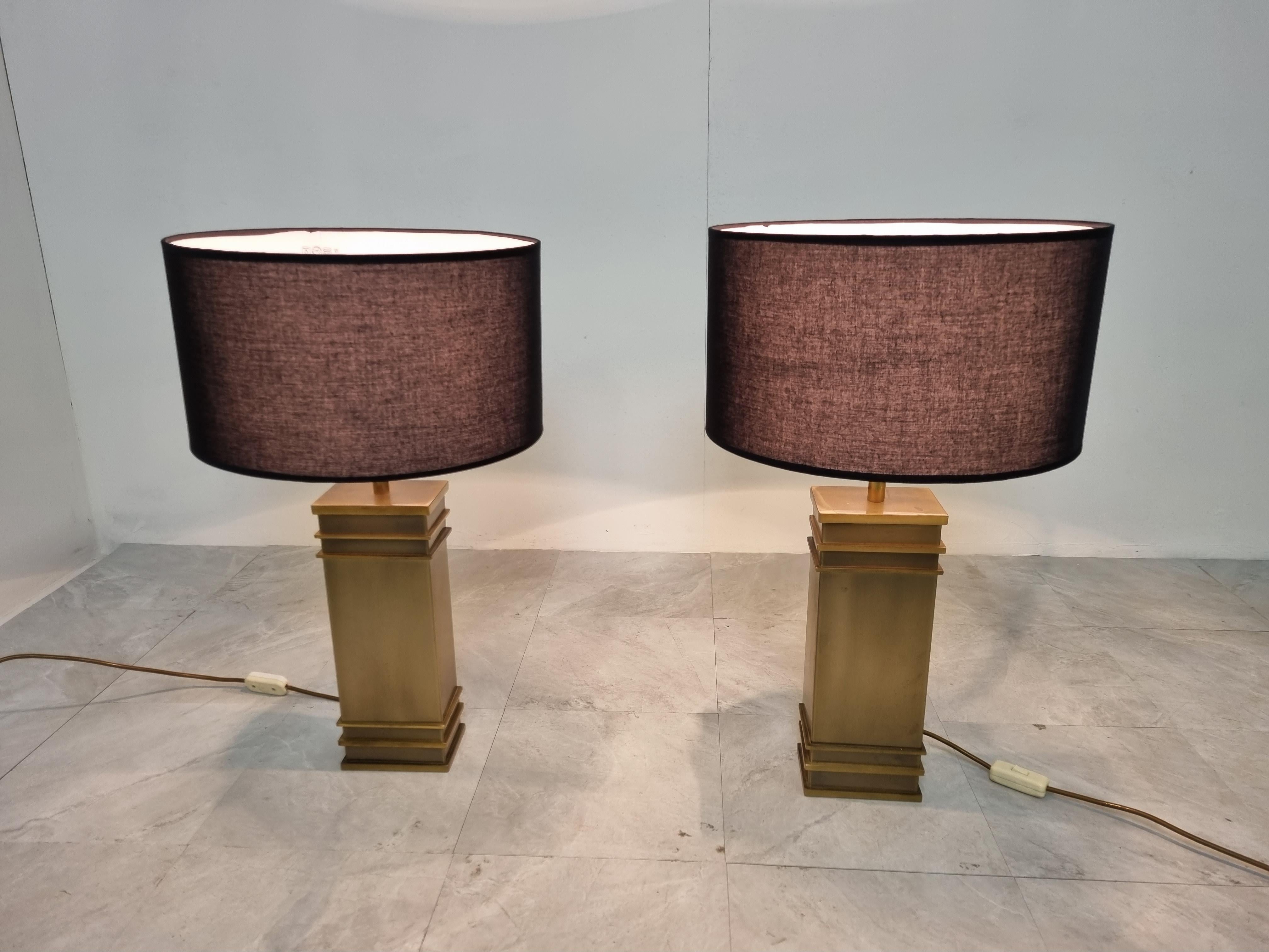 Vintage Brass Table Lamps by Belgochrom, 1970s In Good Condition In HEVERLEE, BE