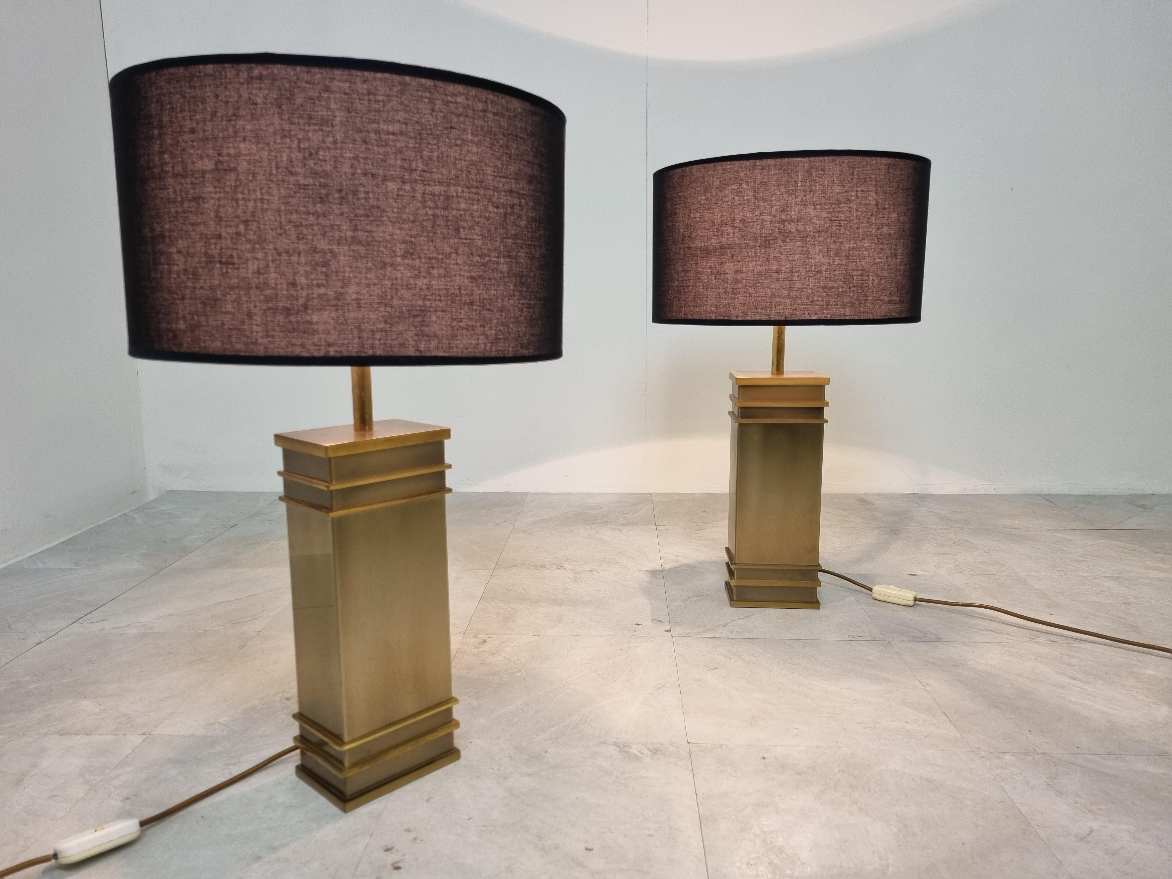 Late 20th Century Vintage Brass Table Lamps by Belgochrom, 1970s