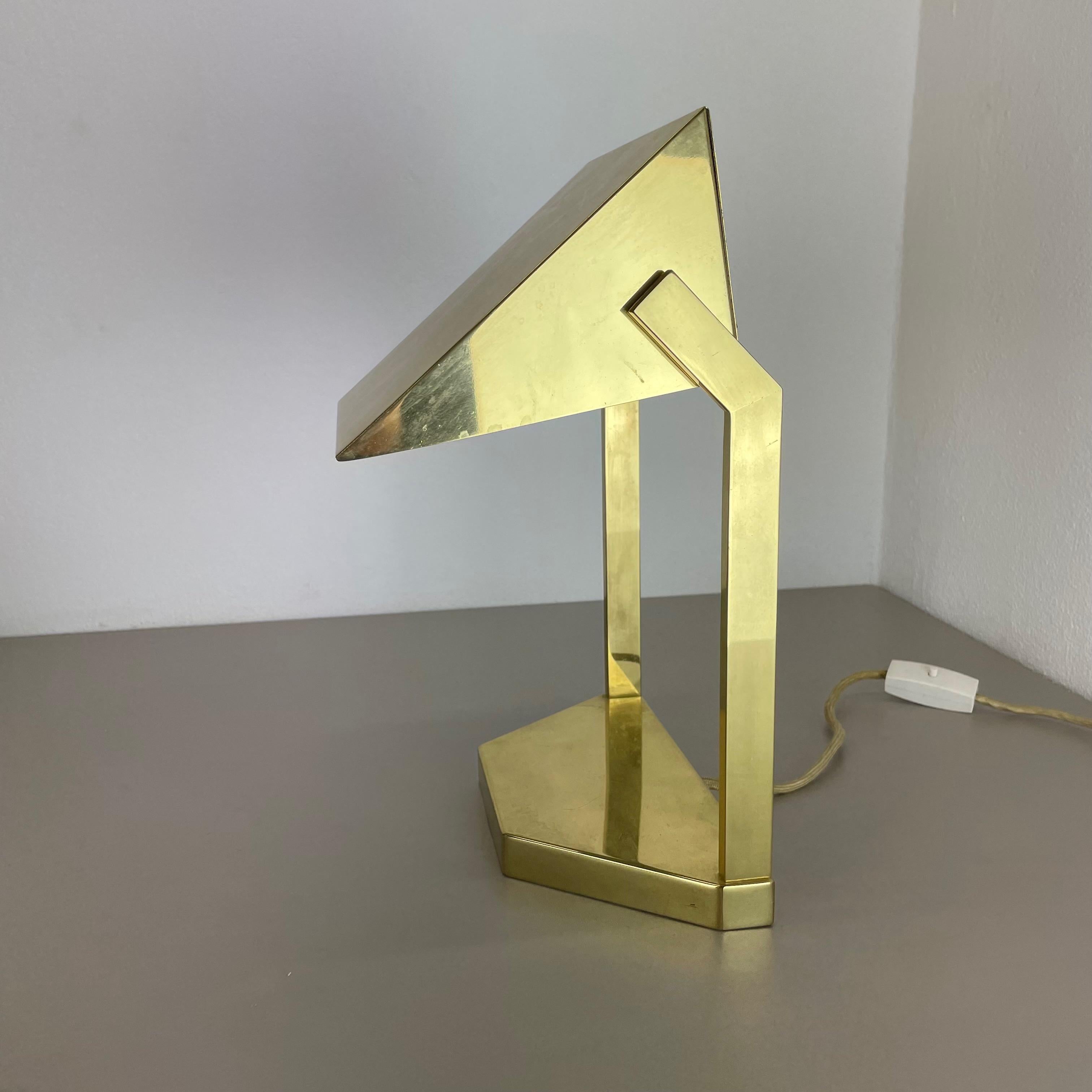 Vintage Brass Table Light by Vereinigte Werkstätten München, Germany 1970s For Sale 7