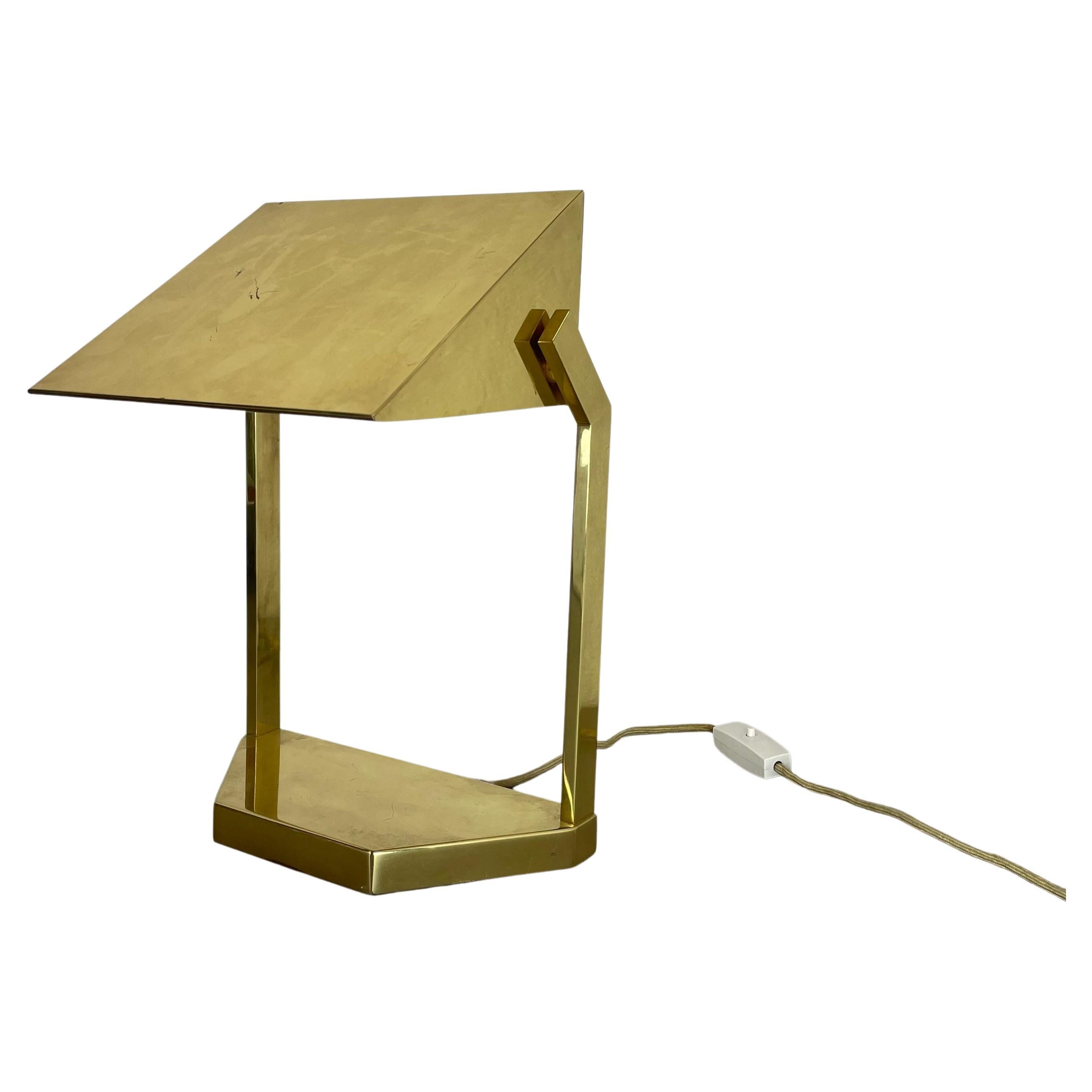 Vintage Brass Table Light by Vereinigte Werkstätten München, Germany 1970s For Sale