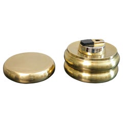 Vintage Brass Table Lighter Design  Italy 1970s Mid-Century Modern