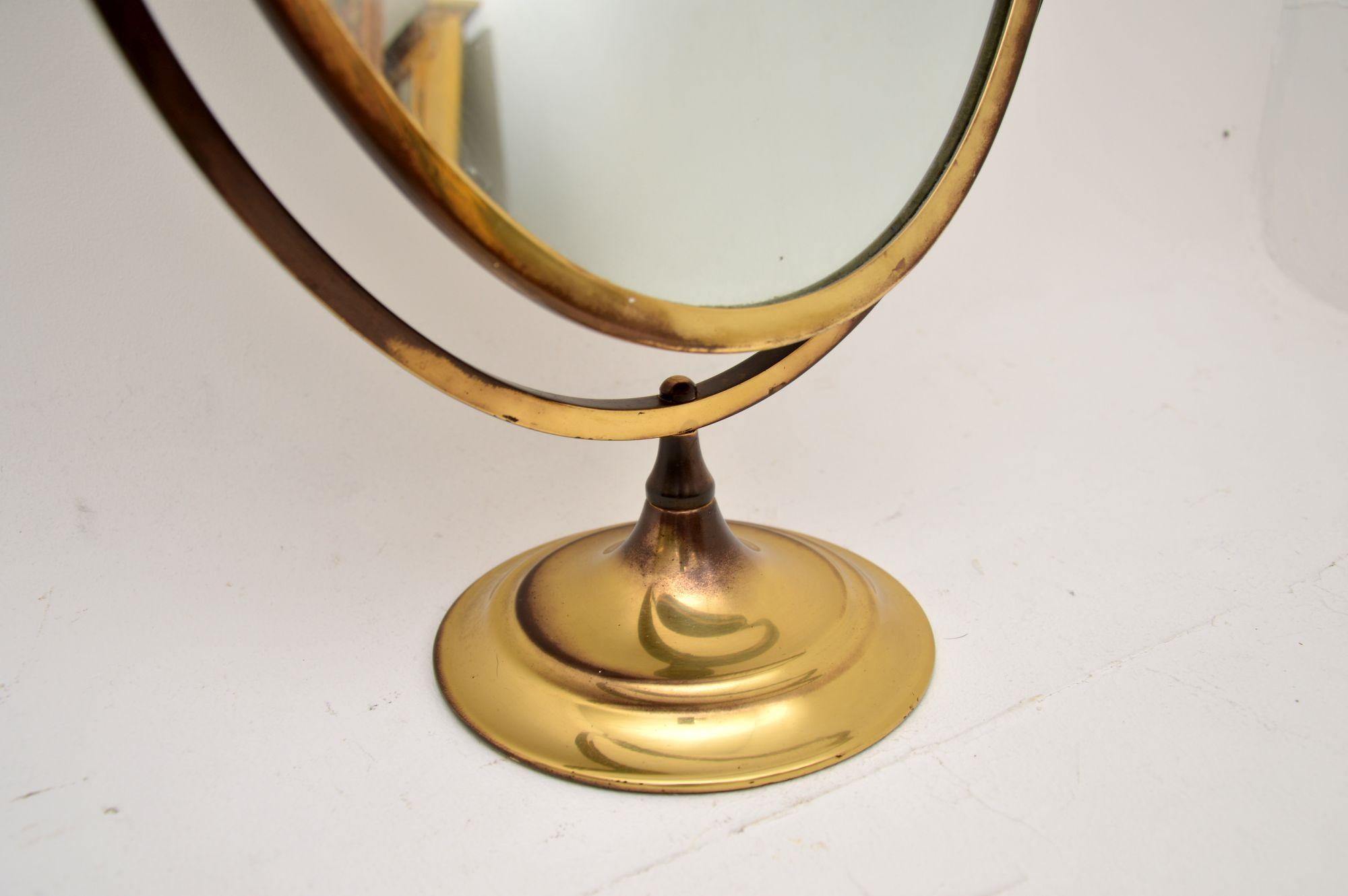Vintage Brass Table Top Vanity Mirror 2
