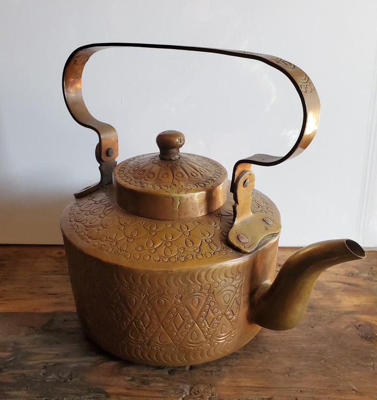 Vintage Brass Tea Kettle For Sale at 1stDibs