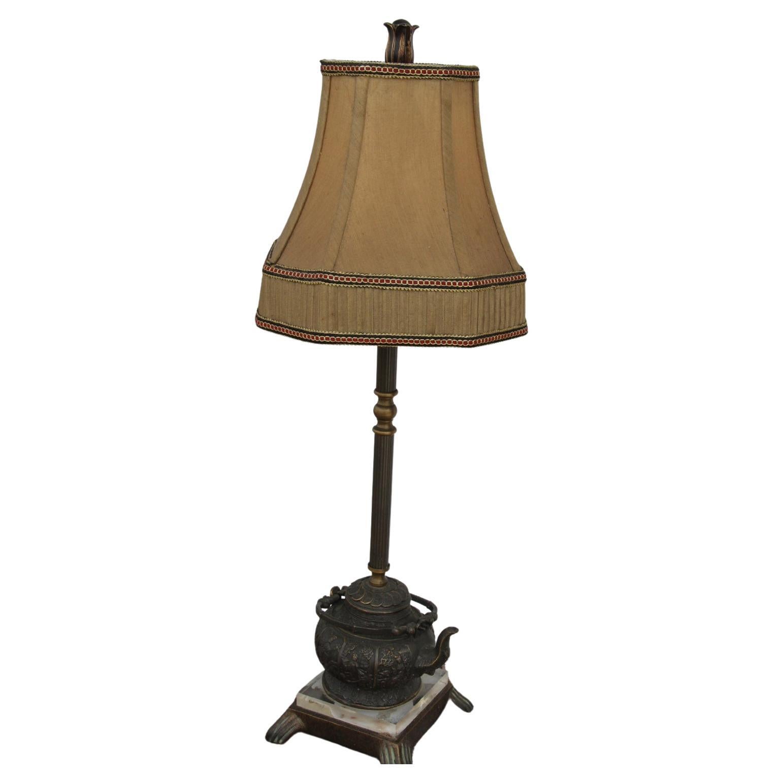 Vintage Brass Teapot Lamp by Quoizel