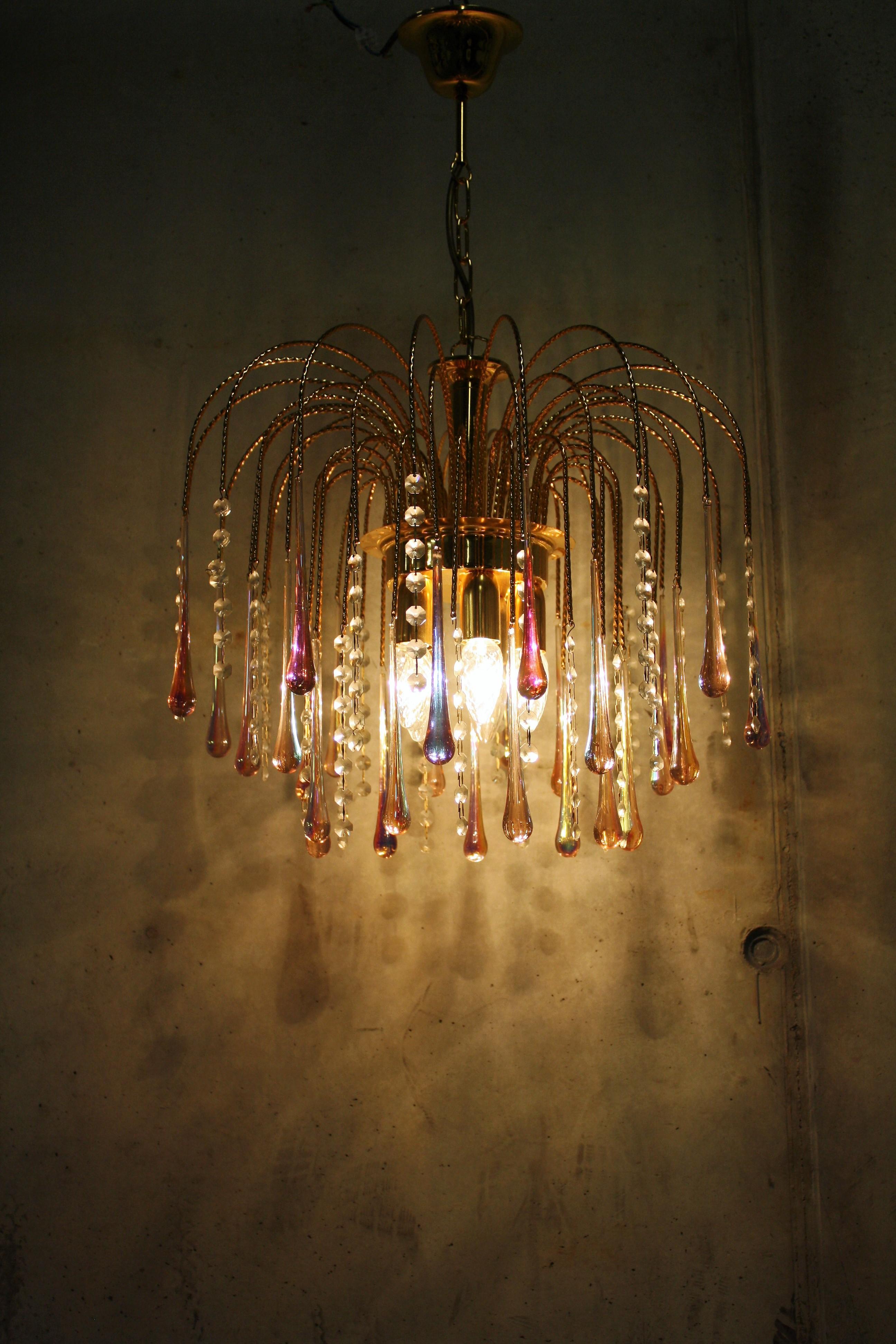 murano glass teardrop chandelier