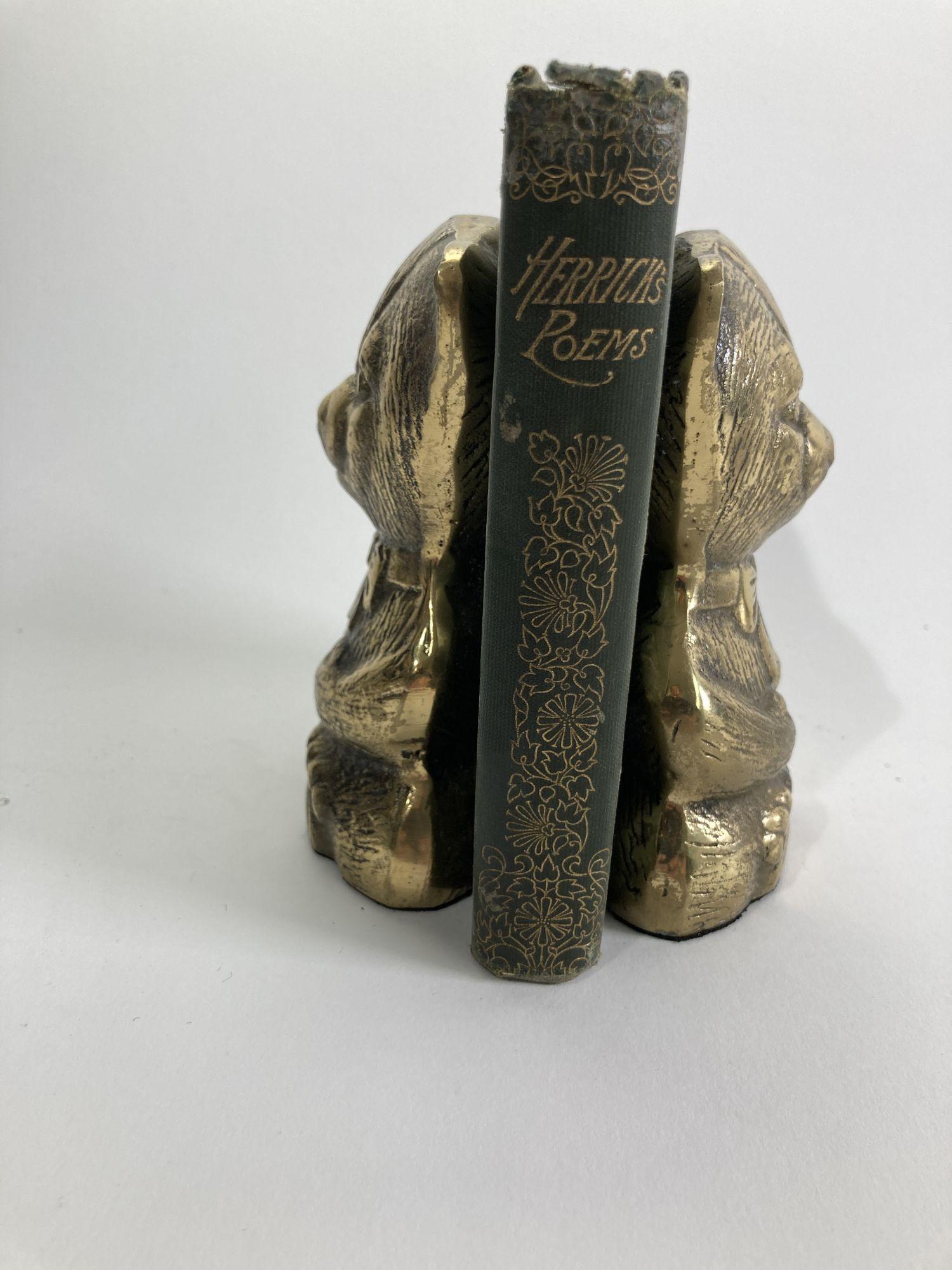 Vintage Brass Teddy Bear Bookends In Good Condition For Sale In North Hollywood, CA