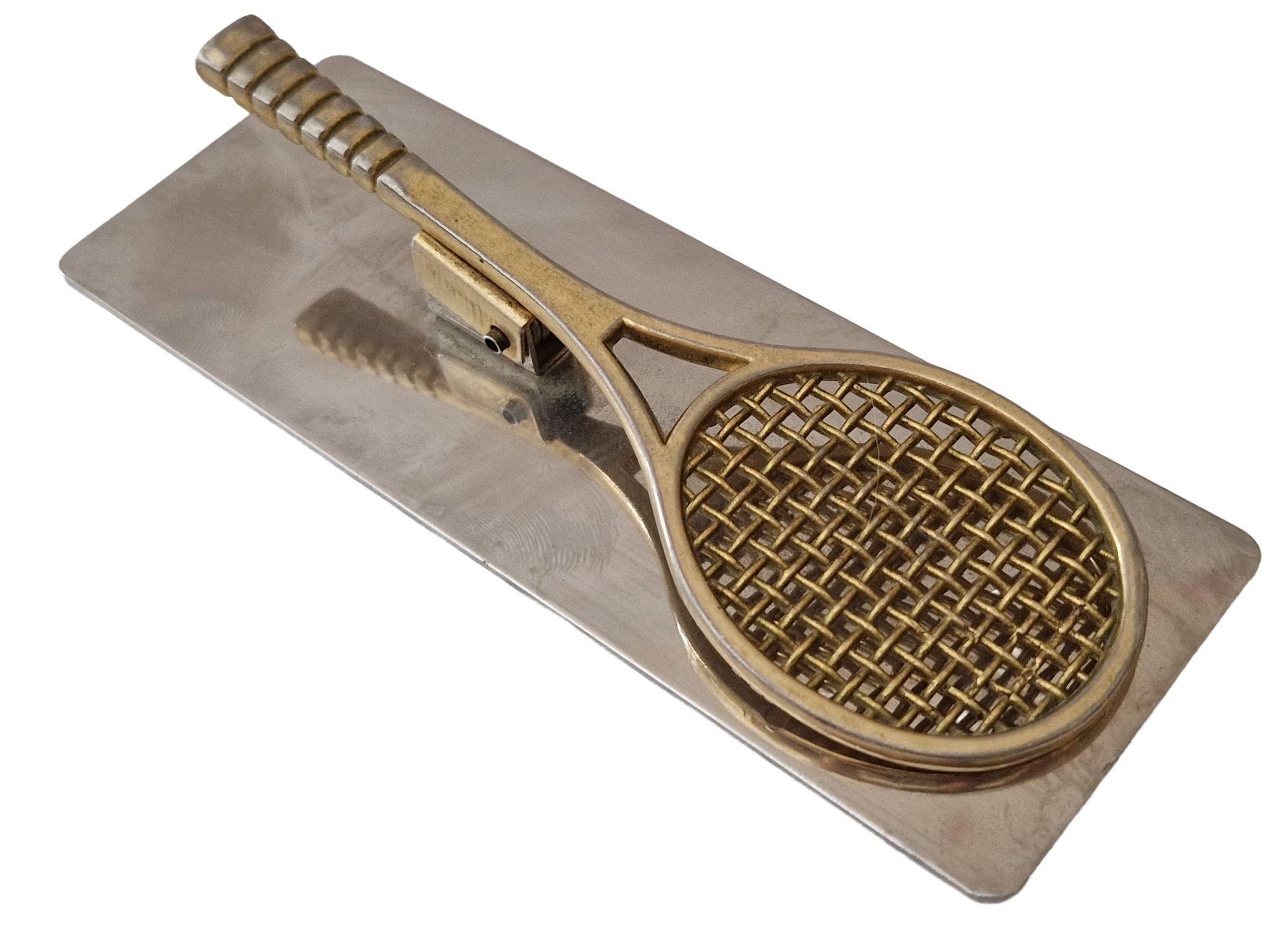 Vintage Brass Tennis Racket Clip 1980s For Sale 3