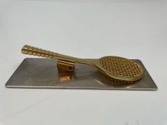 Vintage Brass Tennis Racket Clip 1980s