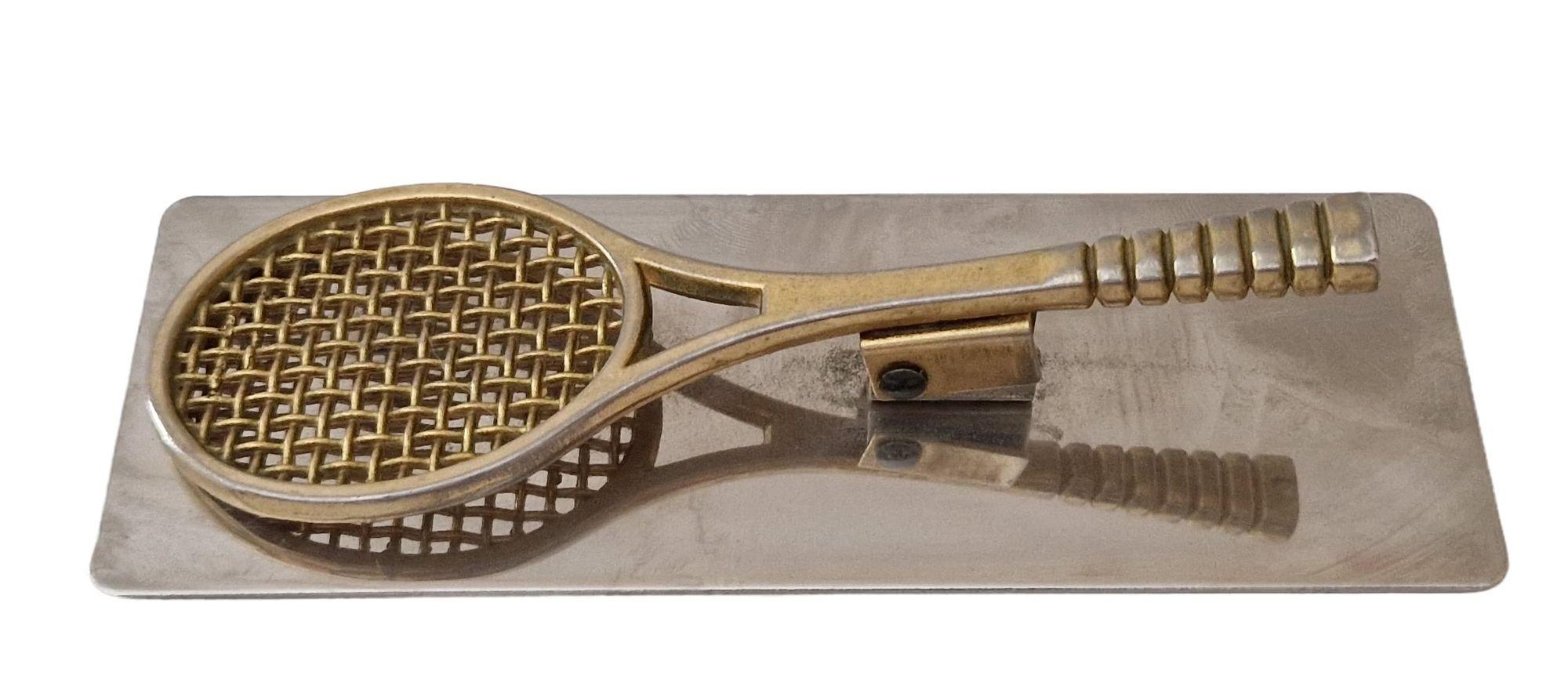 20th Century Vintage Brass Tennis Racket Clip 1980s For Sale