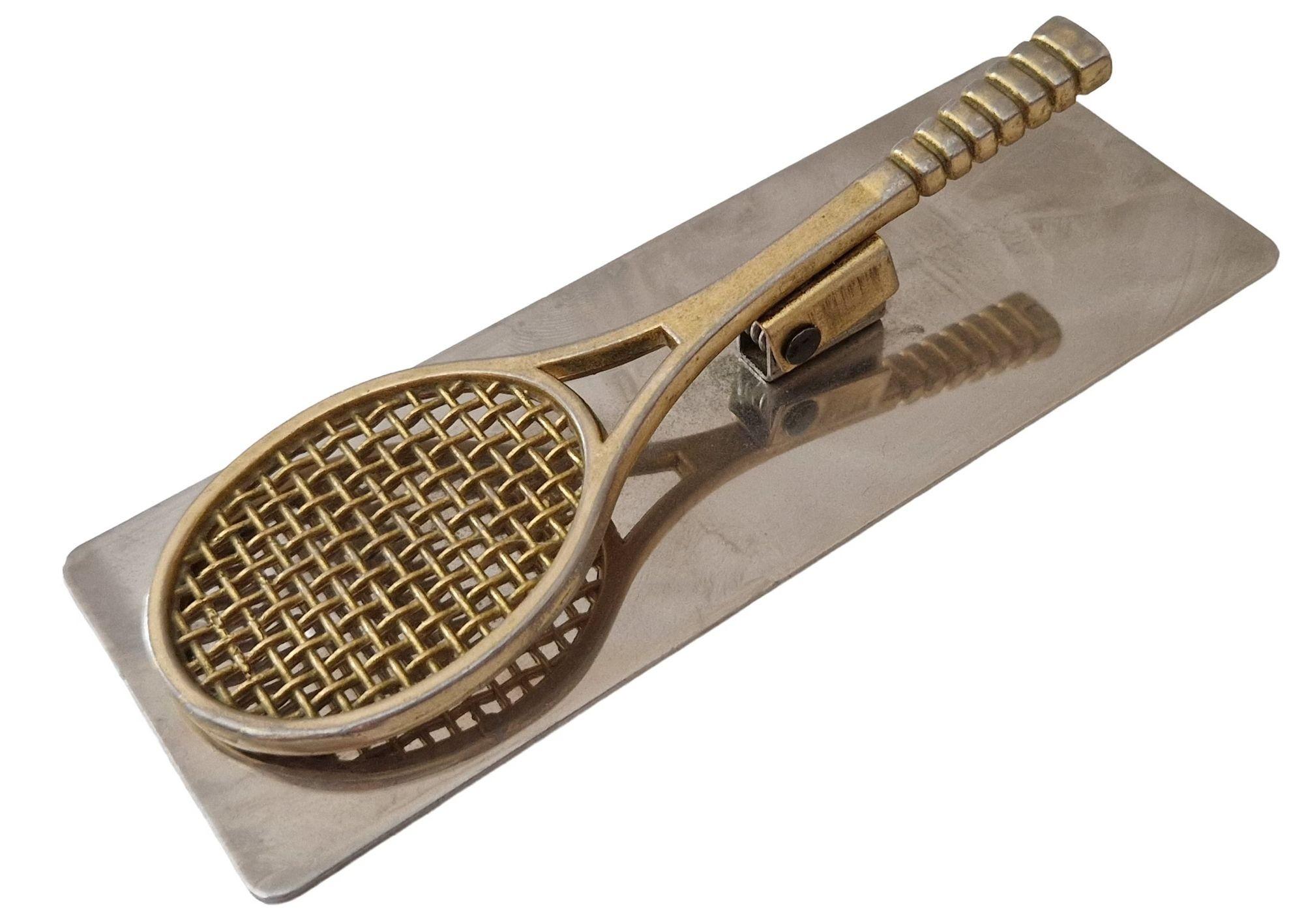 Vintage Brass Tennis Racket Clip 1980s For Sale 2