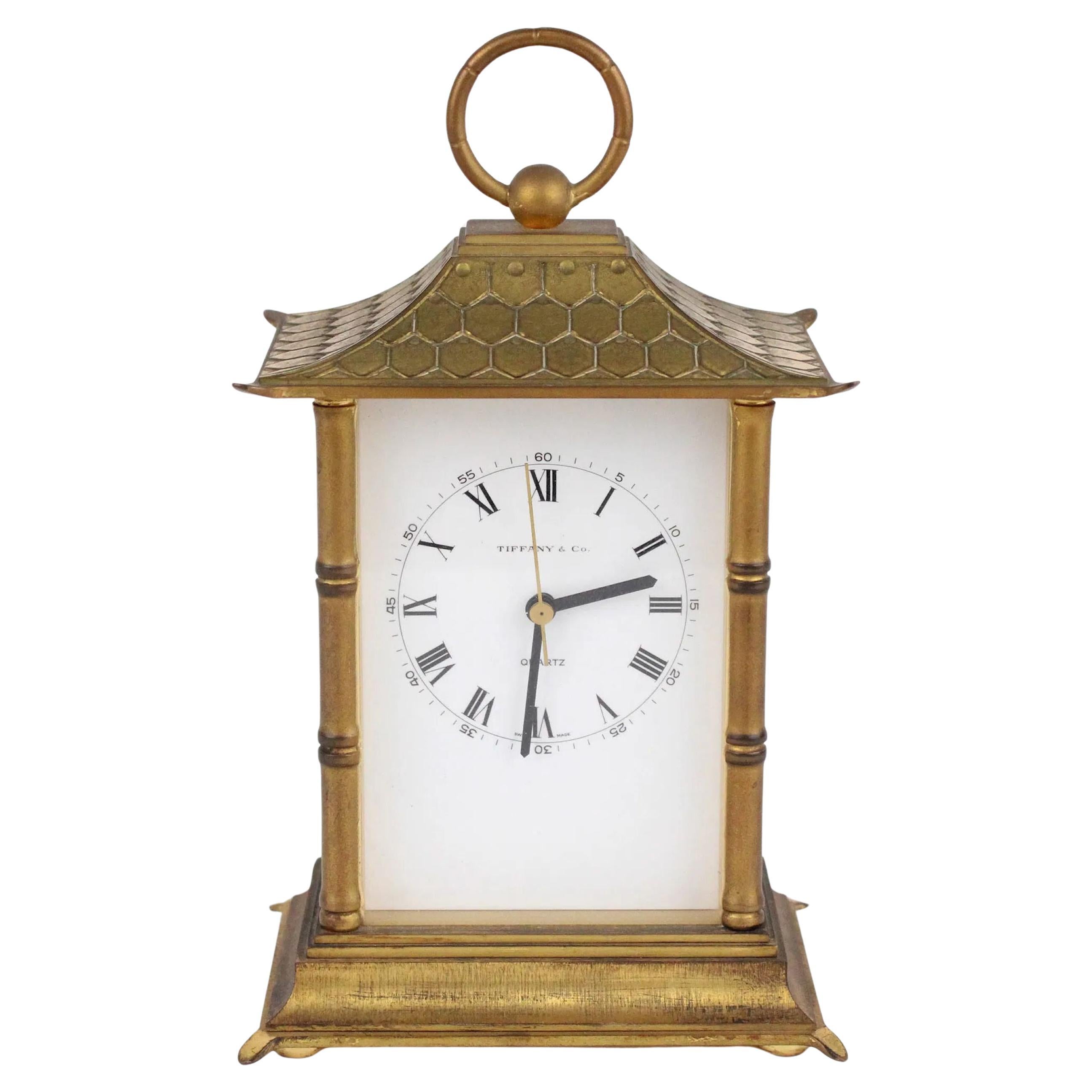 Vintage Brass Tiffany
Co. Pagoda Form Carriage Clock