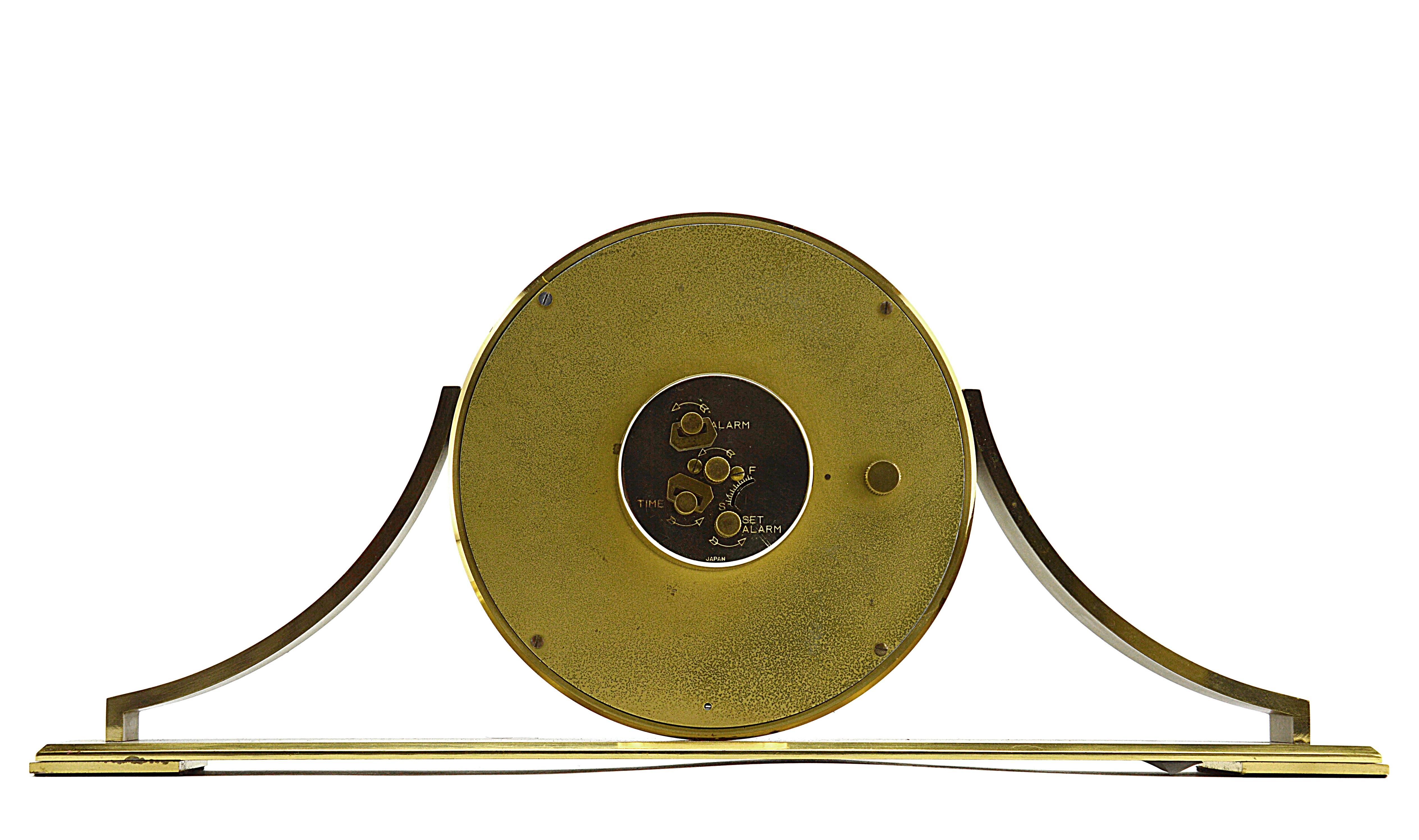 Mid-20th Century Vintage Brass Time Zone Table Clock, Japan, 1960s