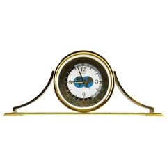 Vintage Brass Time Zone Table Clock, Japan, 1960s