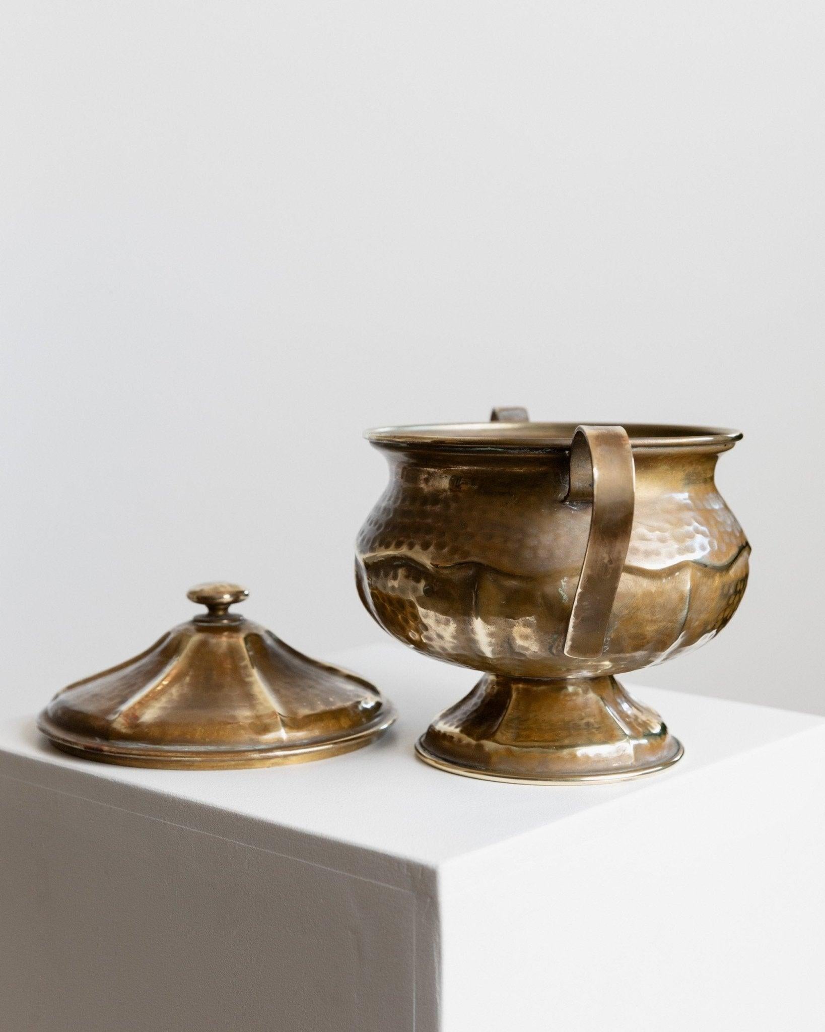 Vintage Messingdose mit Deckel - Handgefertigt, Italien, 1940er Jahre im Angebot 1