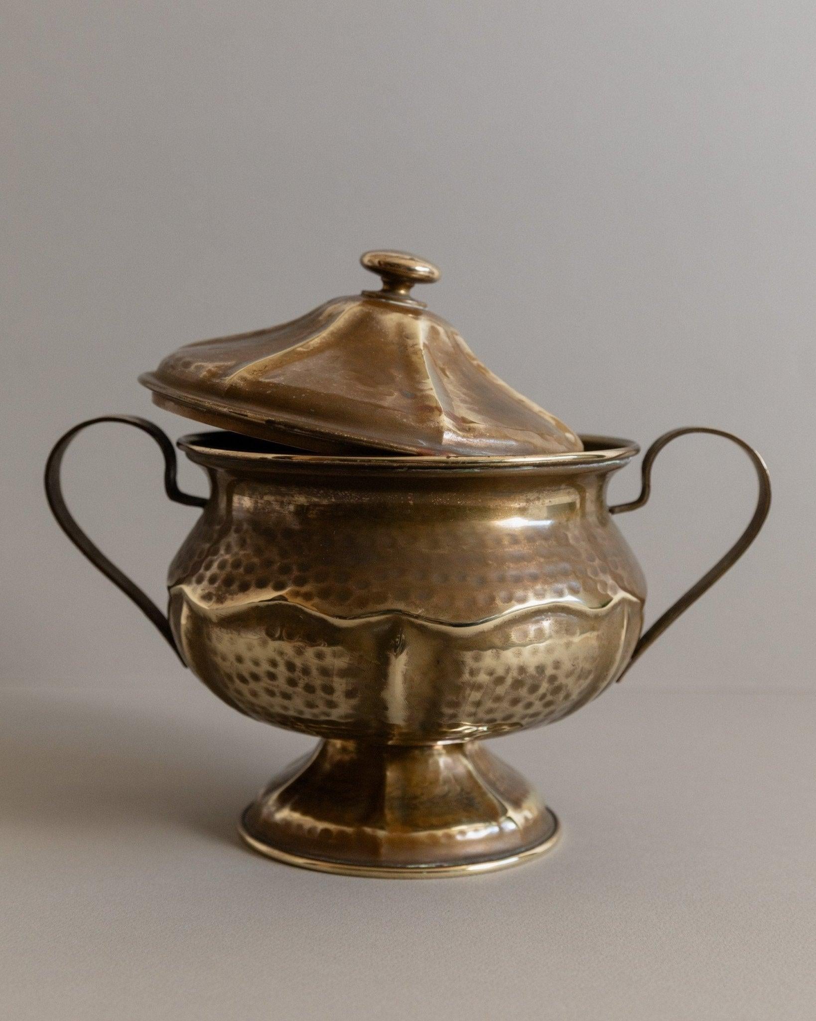 Vintage Messingdose mit Deckel - Handgefertigt, Italien, 1940er Jahre im Angebot 3