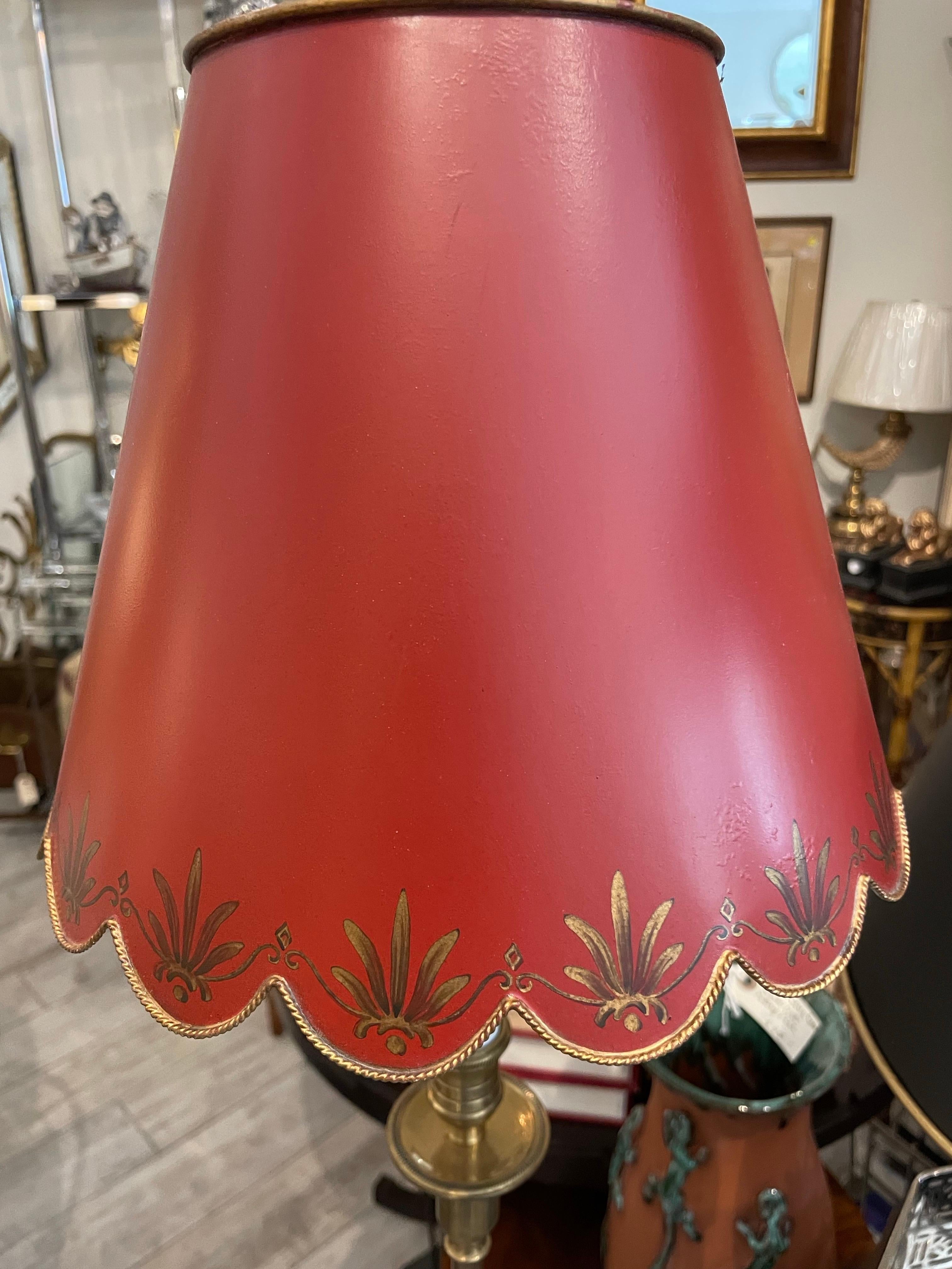 Lampada da terra in ottone e talpa vintage in vendita 3