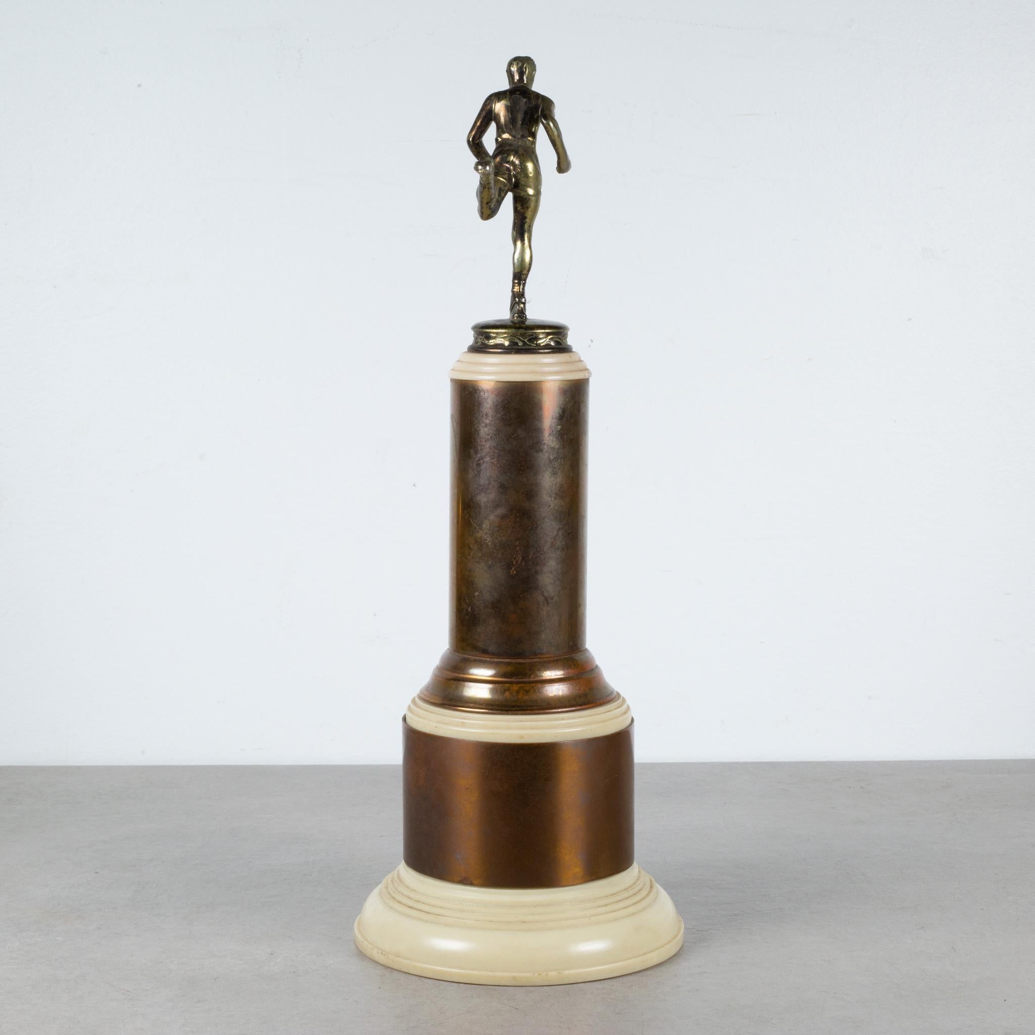 Industrial Vintage Brass Track Trophy with Bakelite Base, circa 1950  (FREE SHIPPING) For Sale