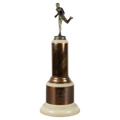 Retro Brass Track Trophy with Bakelite Base, circa 1950  (FREE SHIPPING)