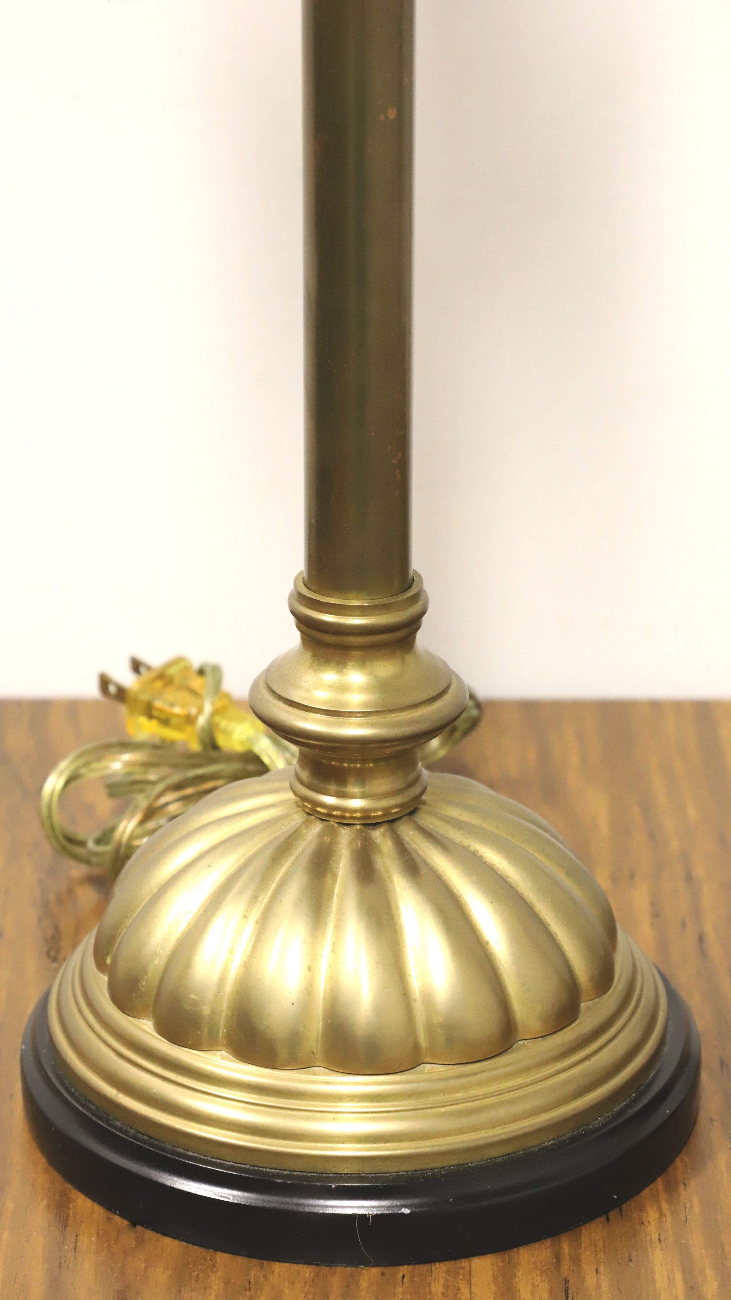Vintage Brass Traditional Candlestick Table Lamps - Pair 1